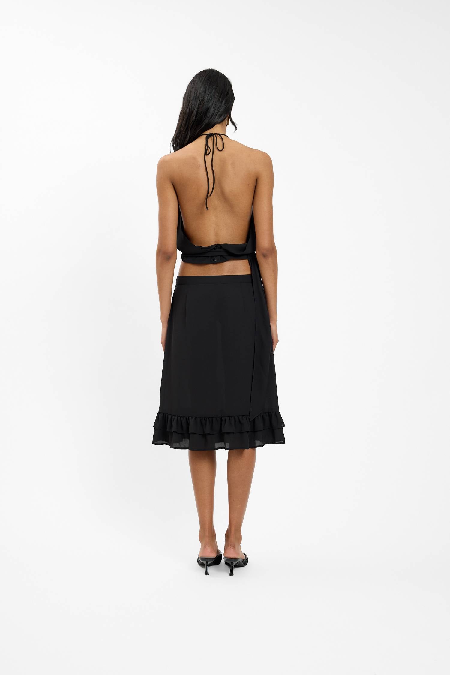 Frill Midi Skirt | Black – WITH HARPER LU