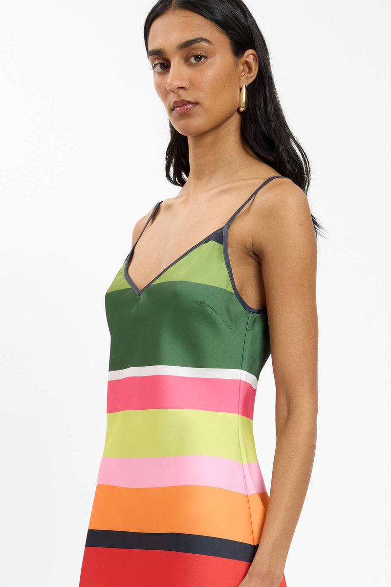 Pre-order: Bias Mini Dress | Emerald Stripe