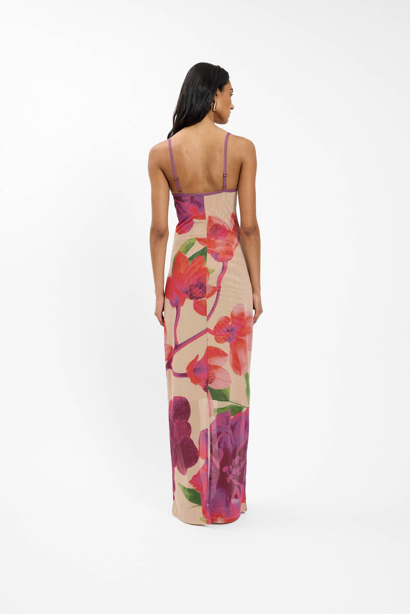 Slip Dress | Mesh Fuchsia Bloom