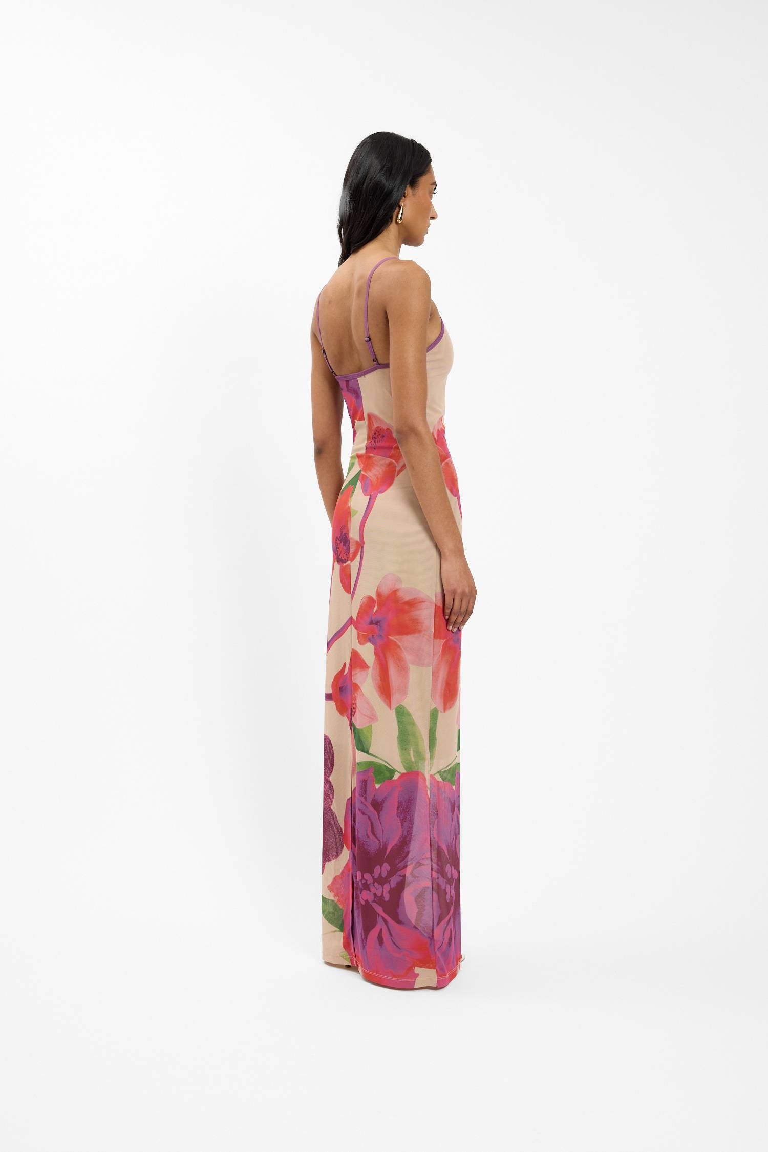 Slip Dress | Mesh Fuchsia Bloom