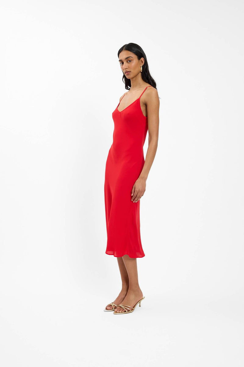 Georgette Midi Dress | Cherry Red