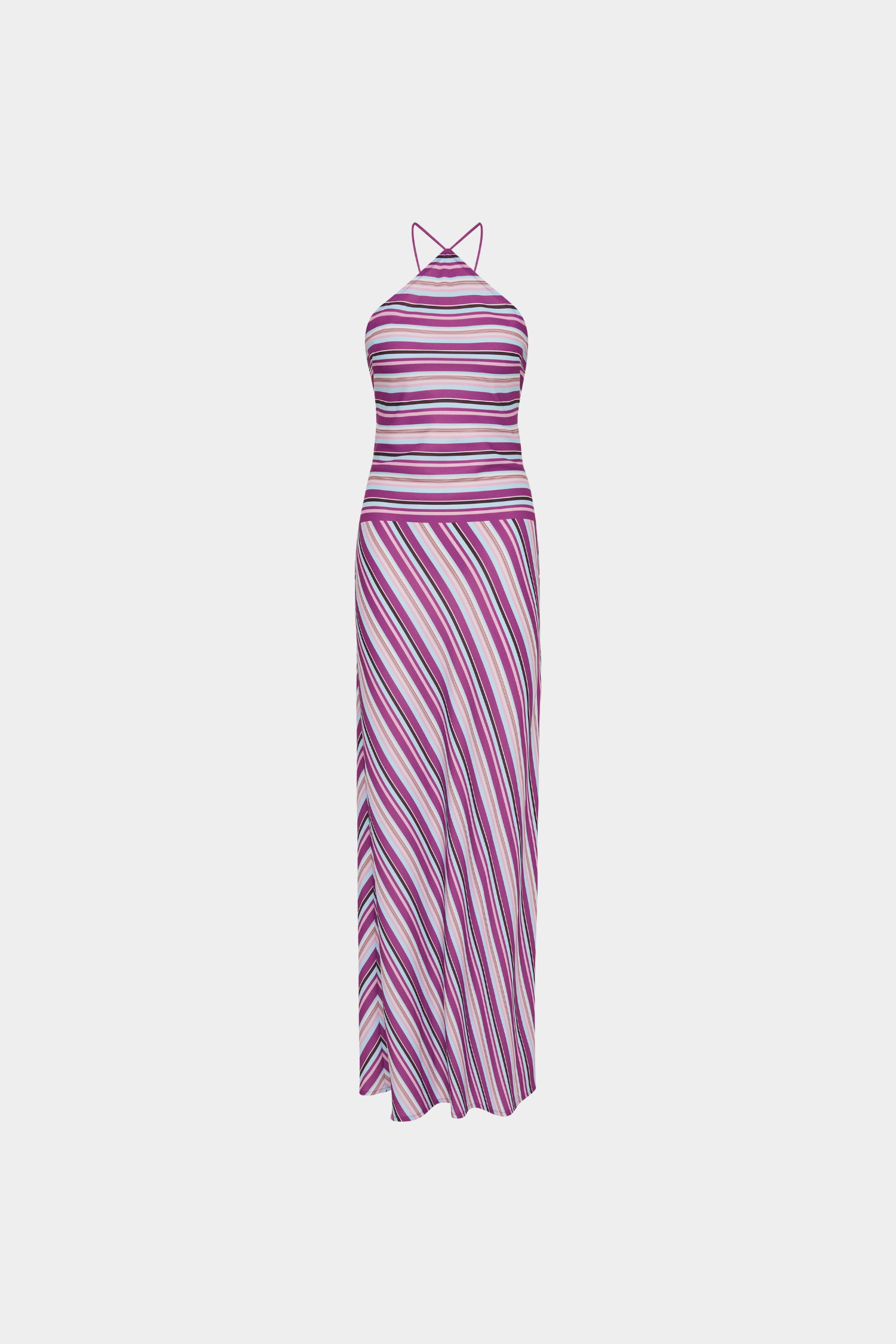 Halter Maxi Dress | Violet Stripe