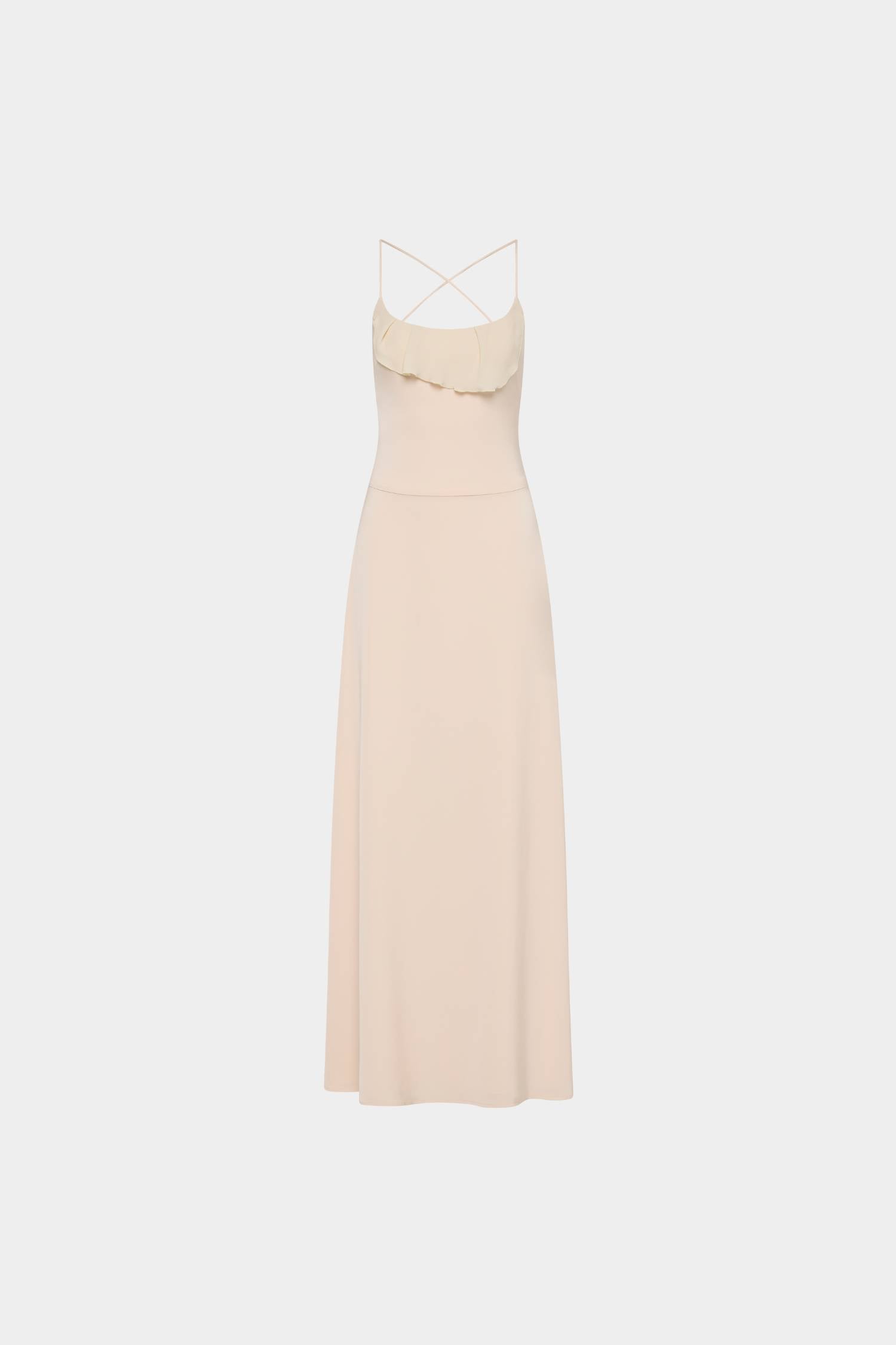 Frill Backless Maxi Dress | Blush Satin