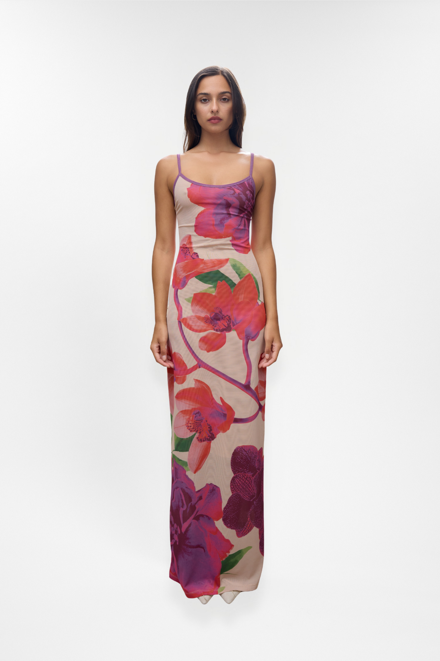 Pre-order: Slip Dress | Mesh Fuchsia Bloom