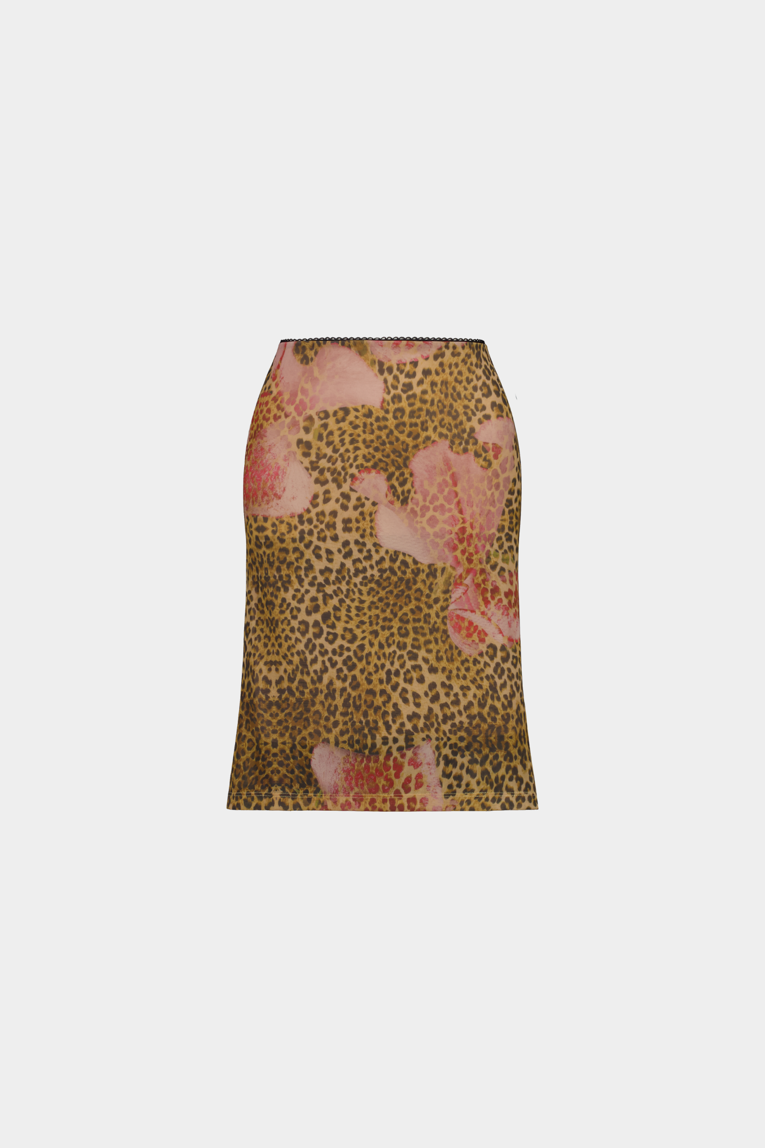 Midi Skirt | Mesh Leopard