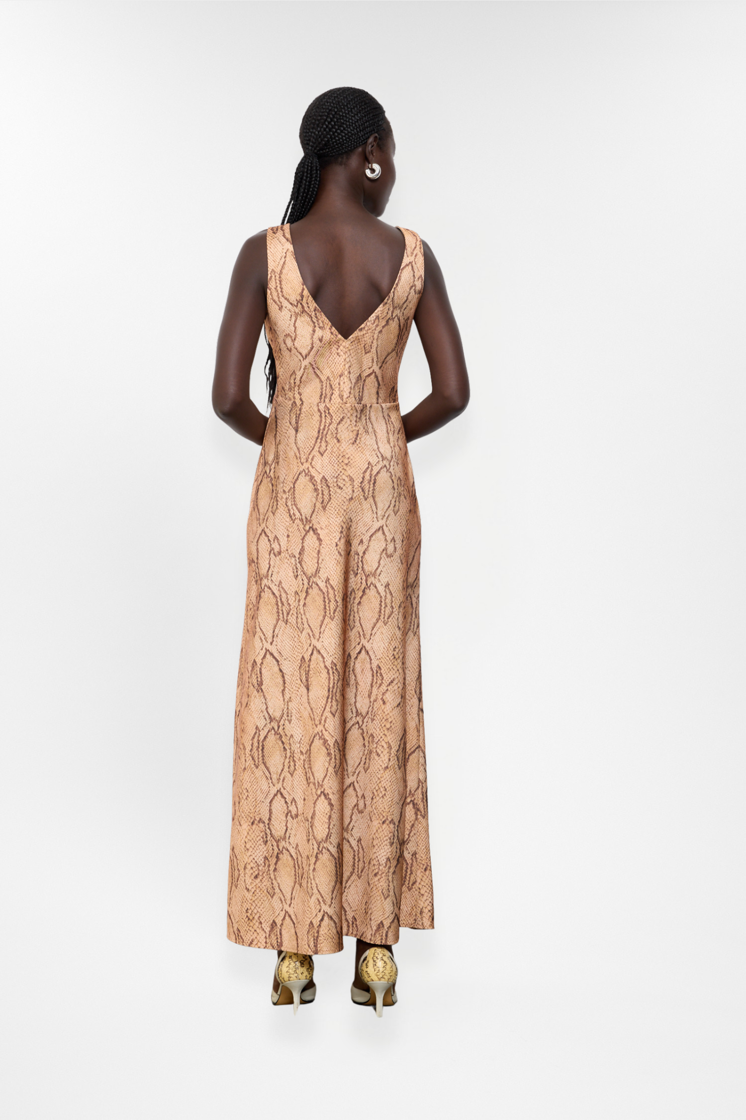 V Neck Maxi Dress | Snake