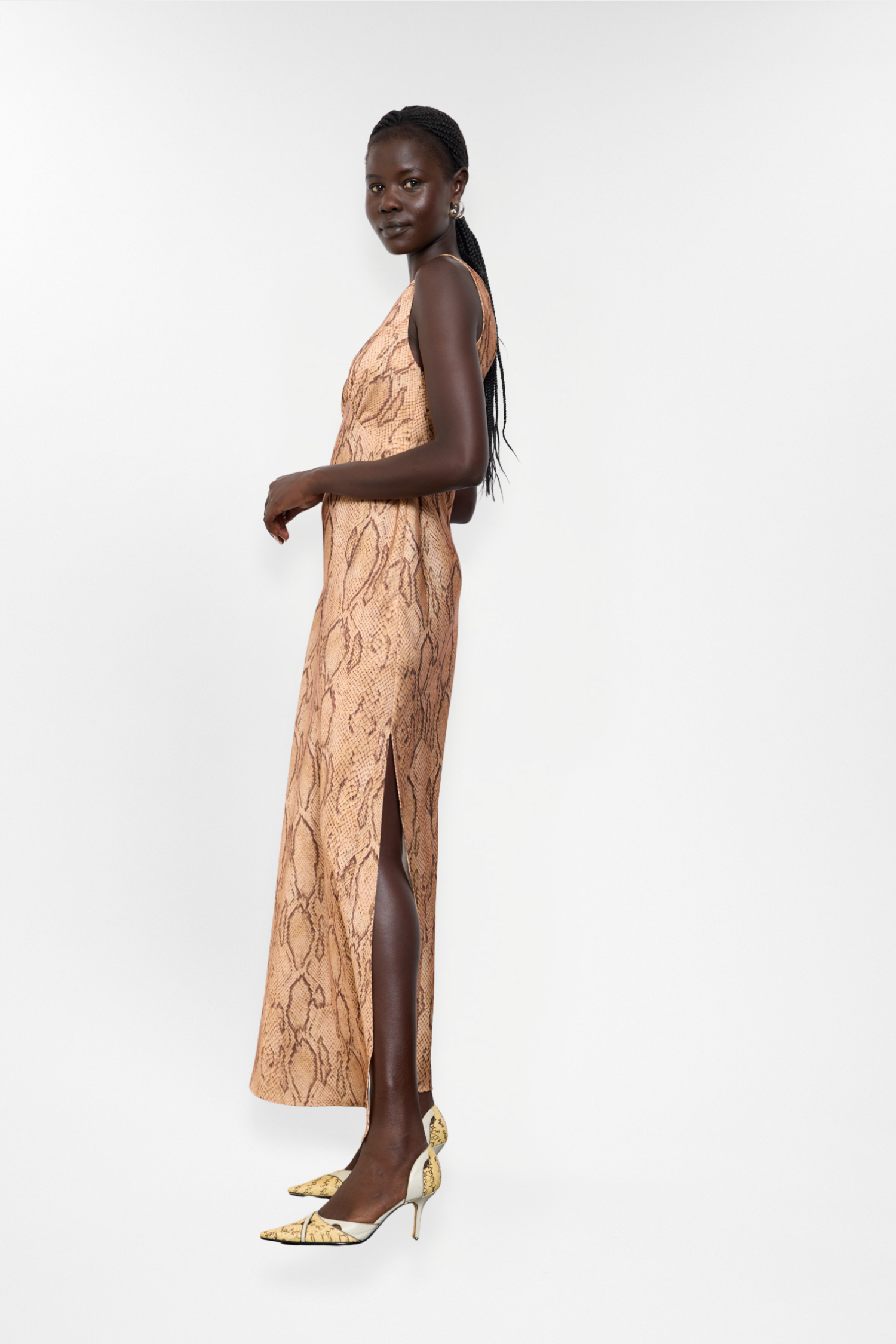 V Neck Maxi Dress | Snake