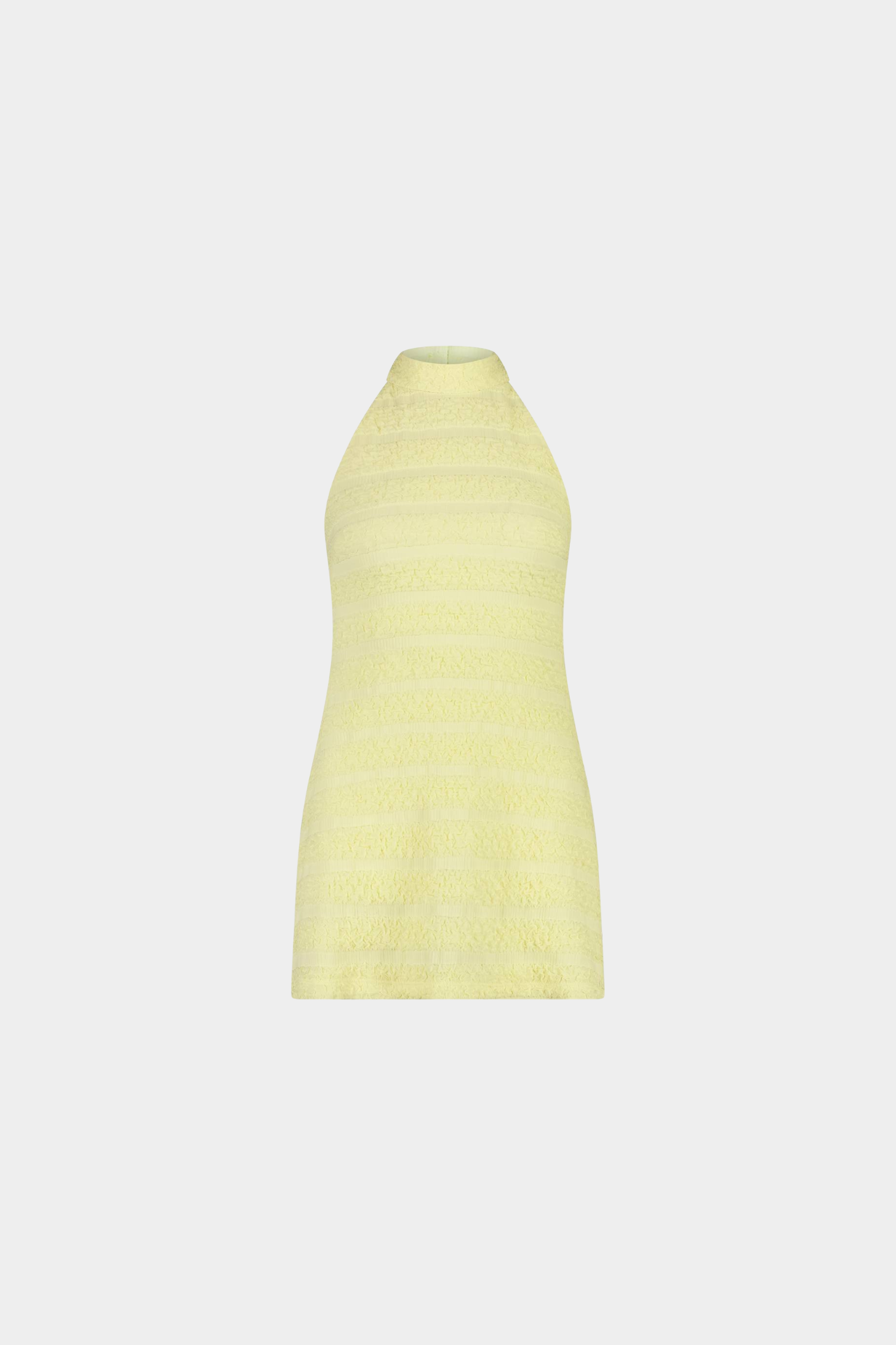 Textured Halter Mini Dress | Lemon