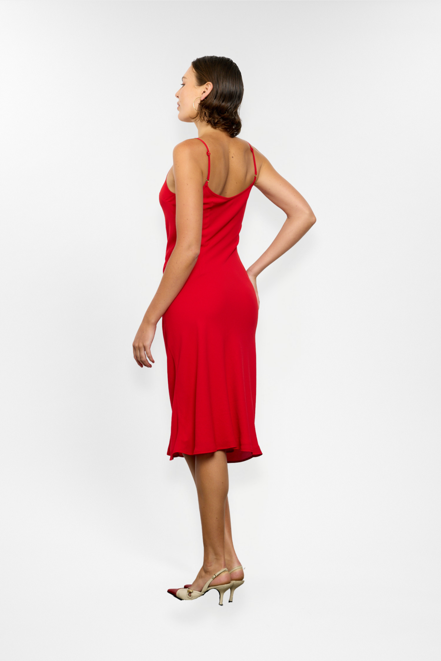 Georgette Midi Dress | Cherry Red