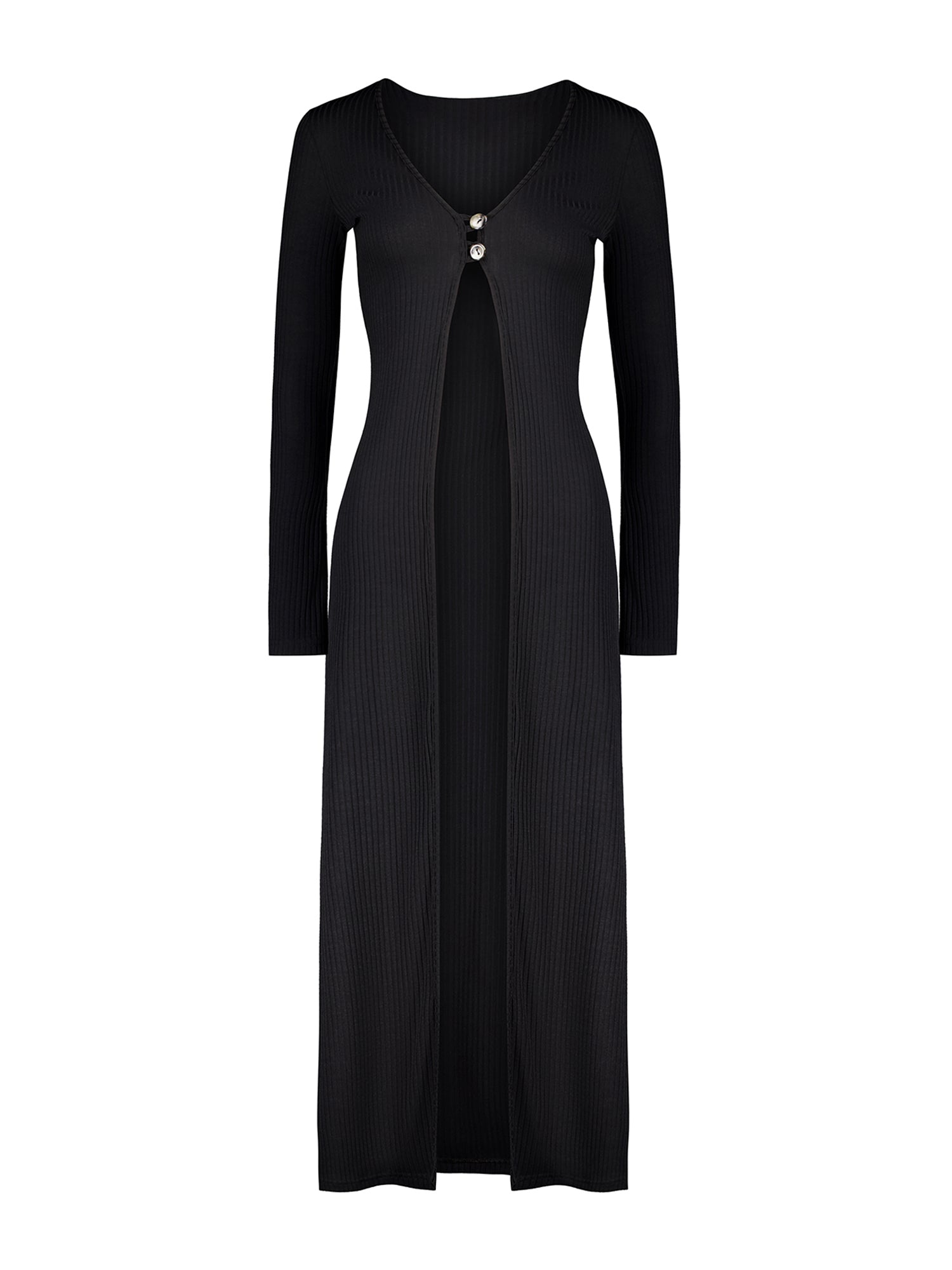 Ribbed Cardigan | Black