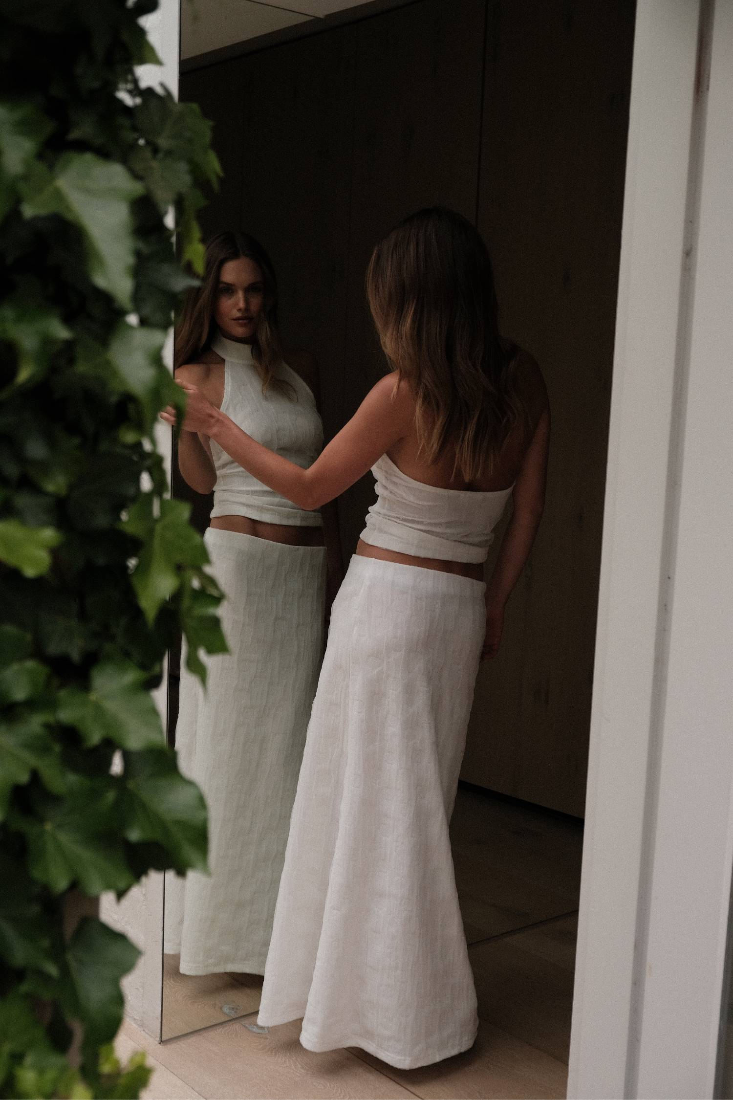 Textured Maxi Skirt | White