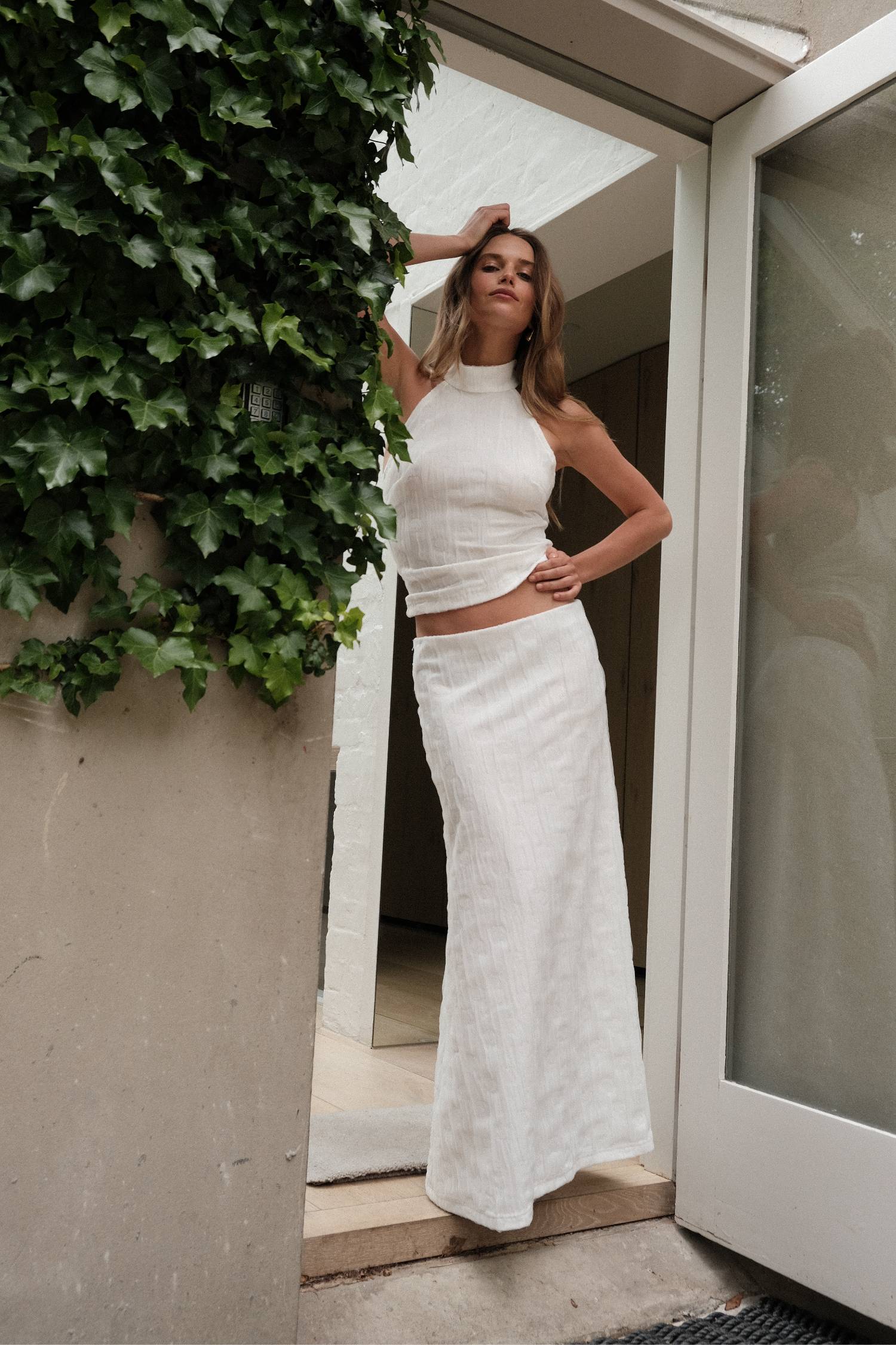 Textured Halter | White