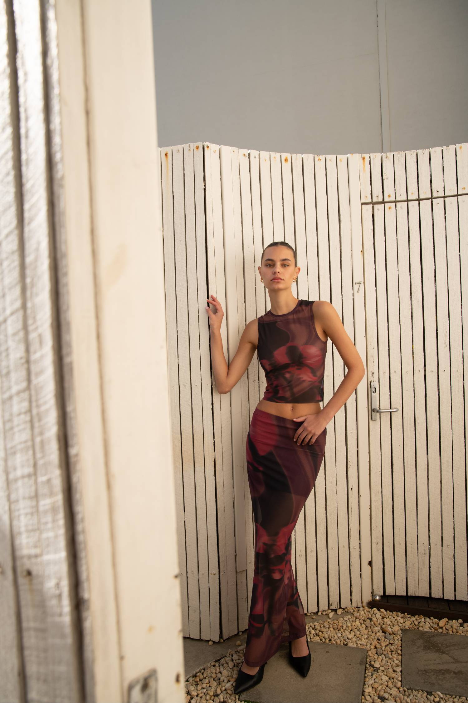 Mesh Maxi Skirt | Deep Orchid