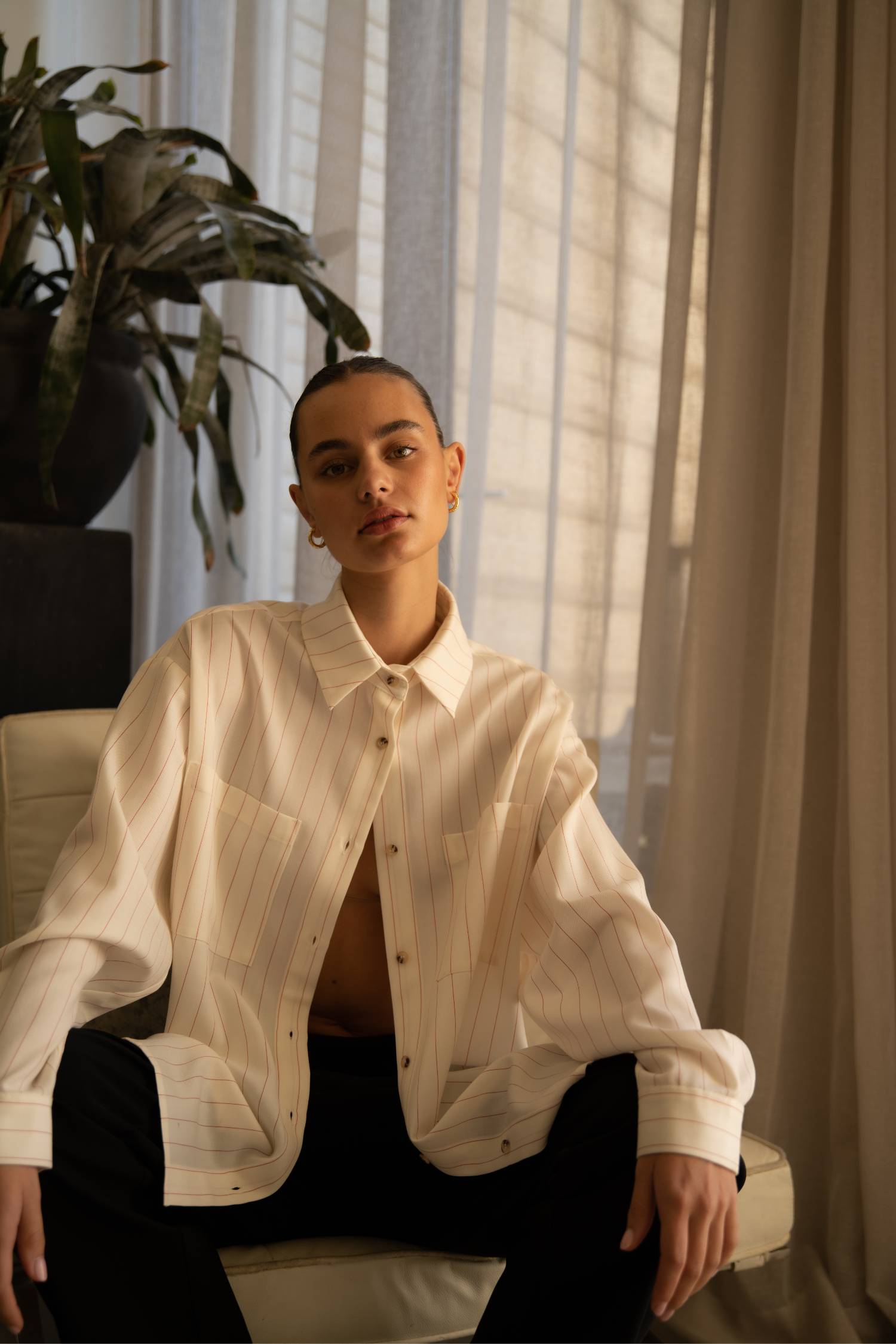 Wool Oversized Shirt | Ivory