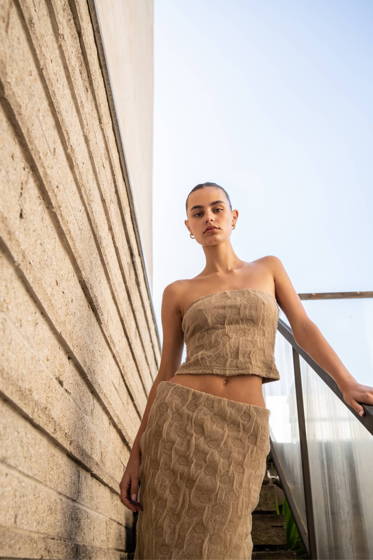 Textured Maxi Skirt | Sand