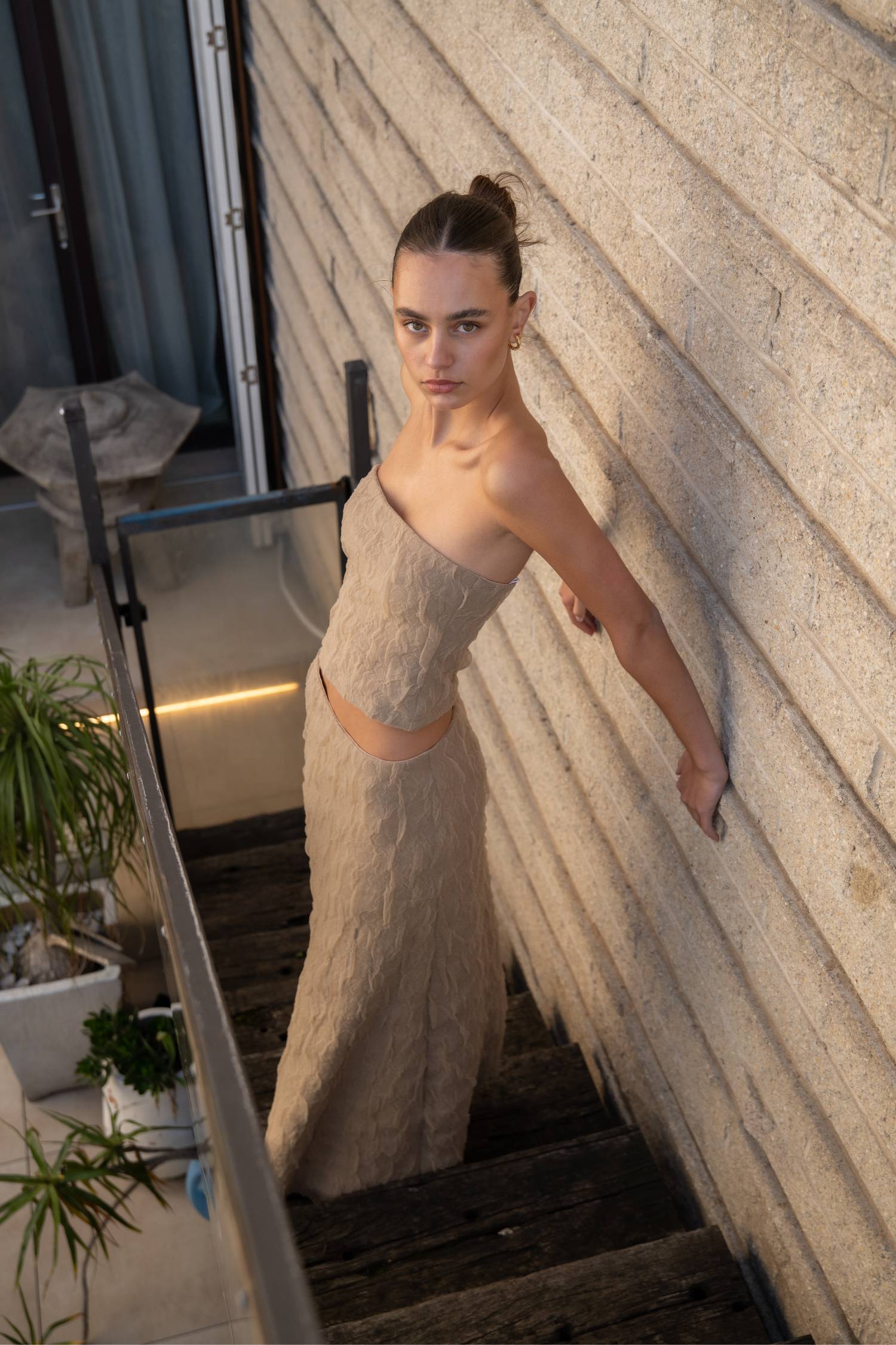 Textured Maxi Skirt | Sand
