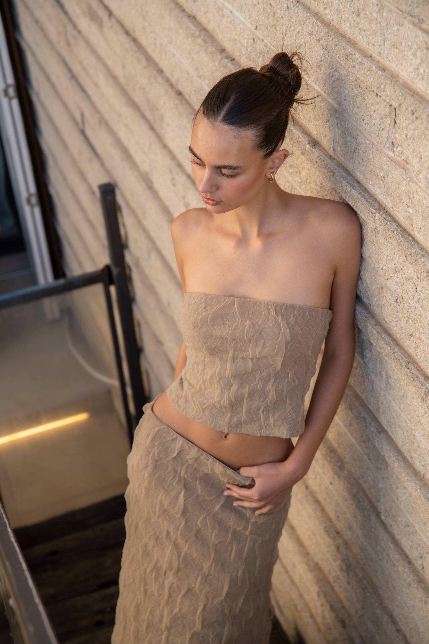 Textured Boob Tube | Sand