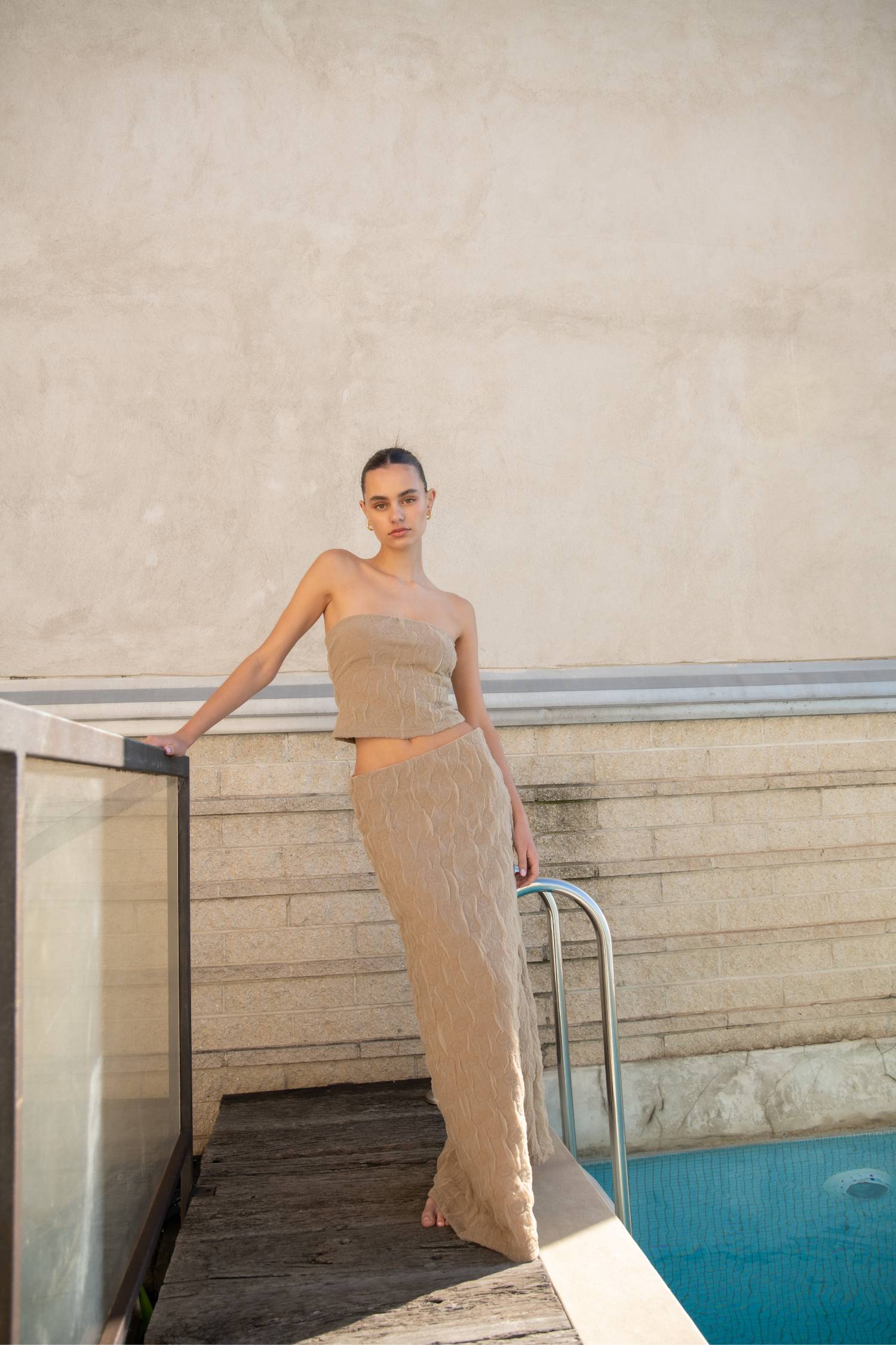 Textured Maxi Skirt | Sand