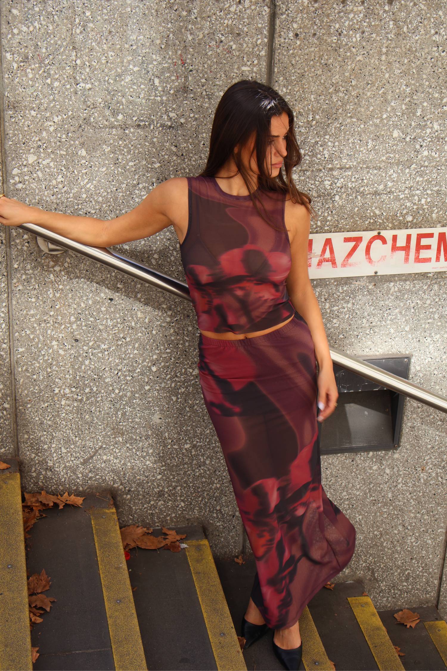 Mesh Maxi Skirt | Deep Orchid