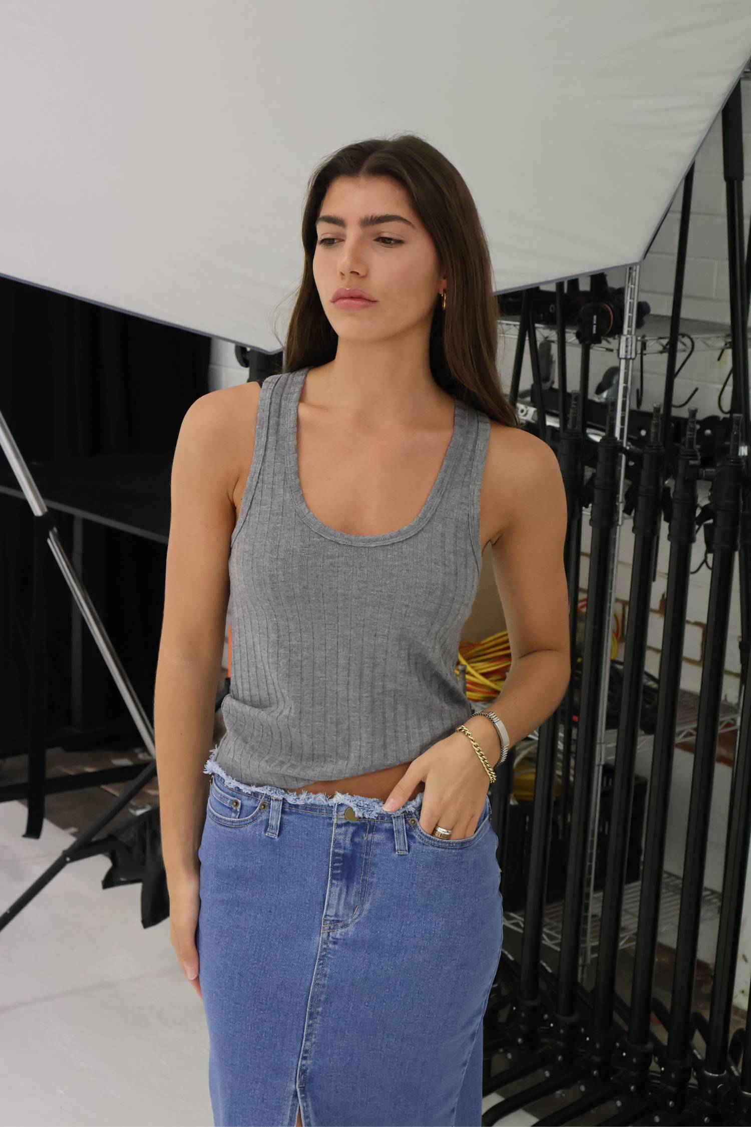 Ribbed Tank | Grey Marle