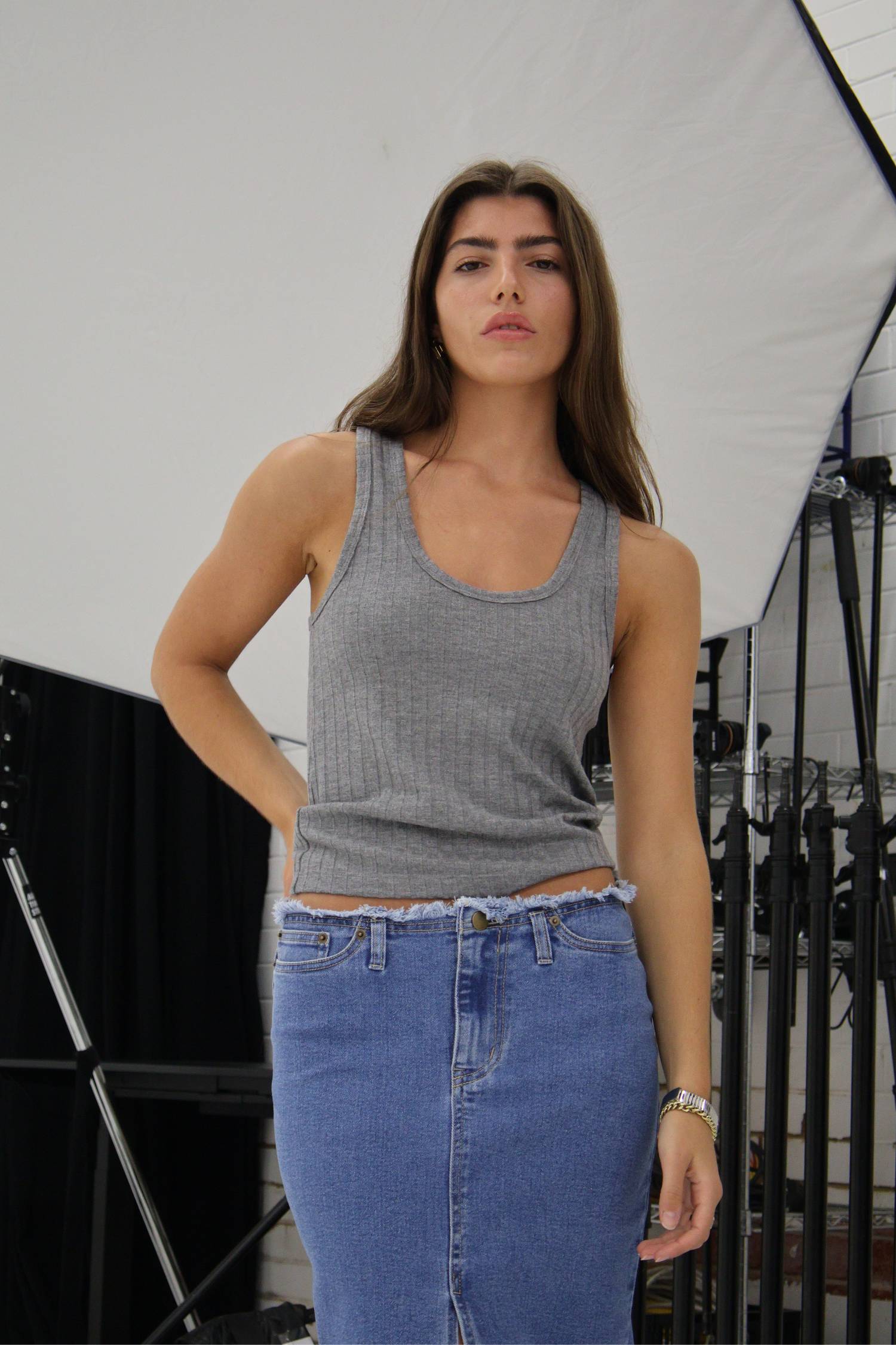 Ribbed Tank | Grey Marle