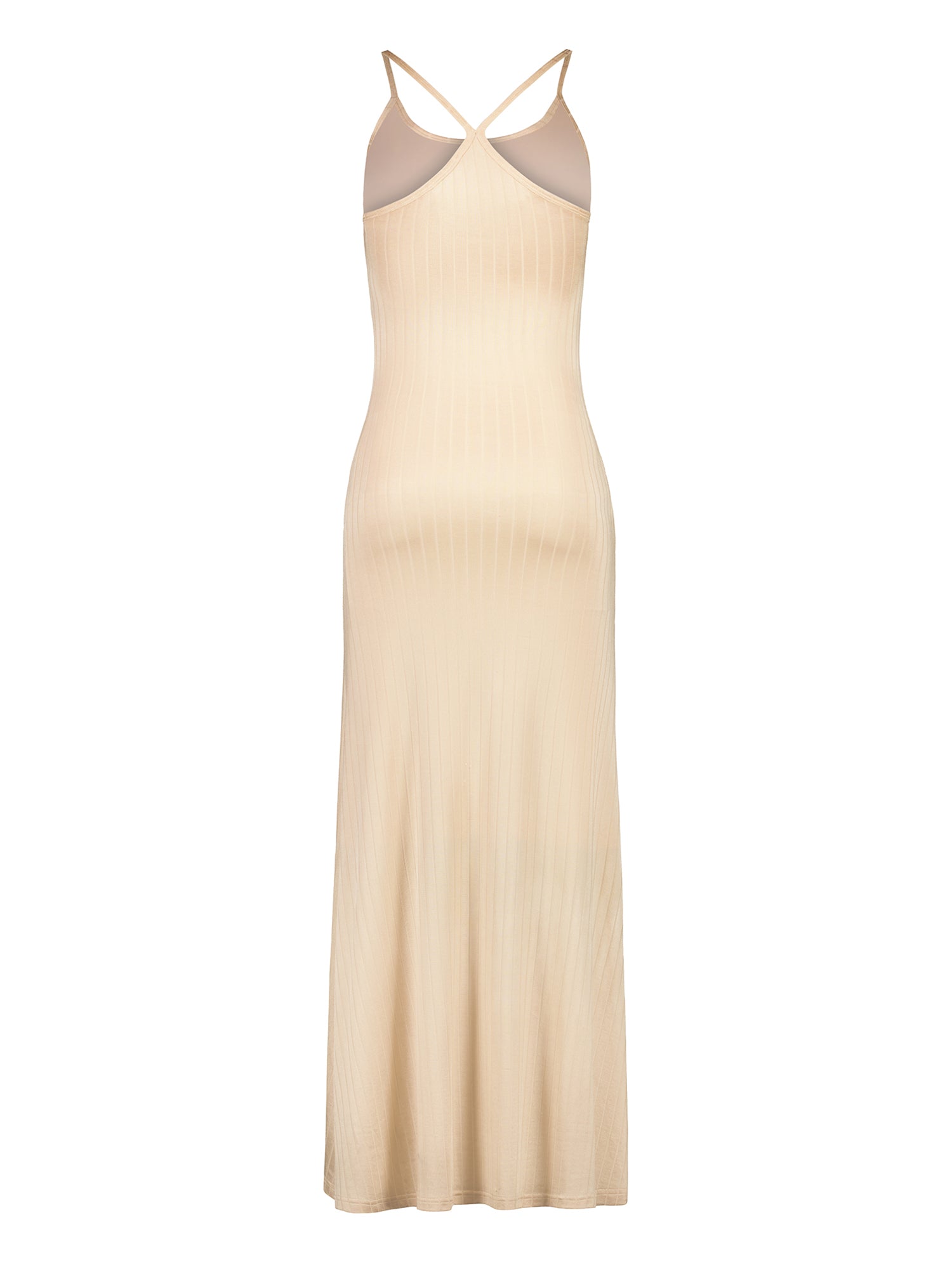 Racer Slip Dress | Ribbed Apricot