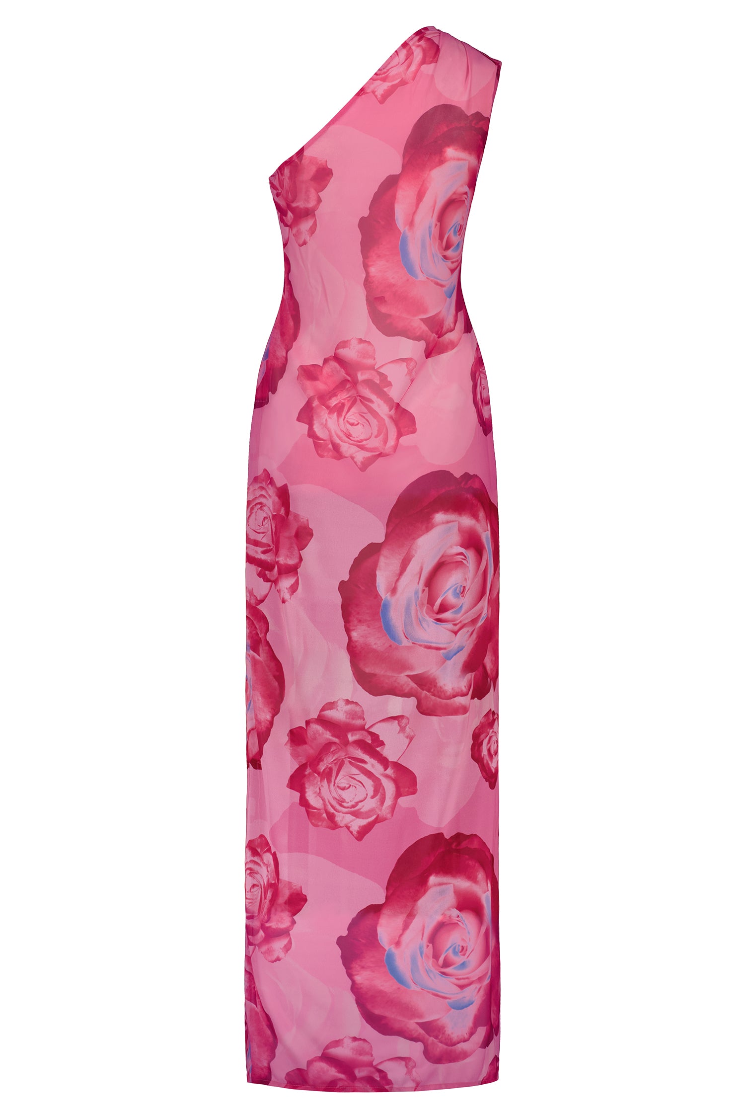 One Shoulder Sheer Maxi | Pink Rose