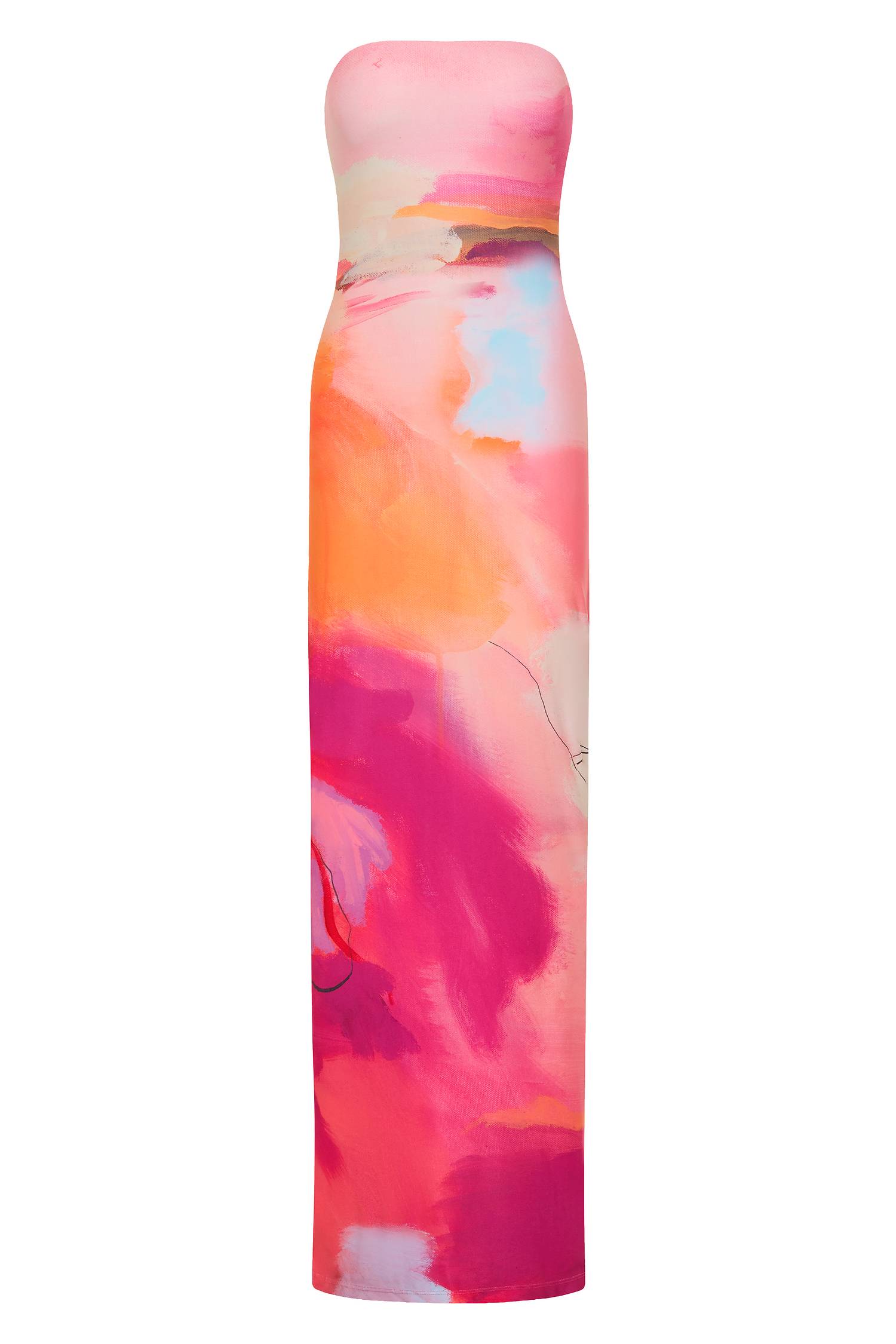 Strapless Slip Dress | Abstract Art