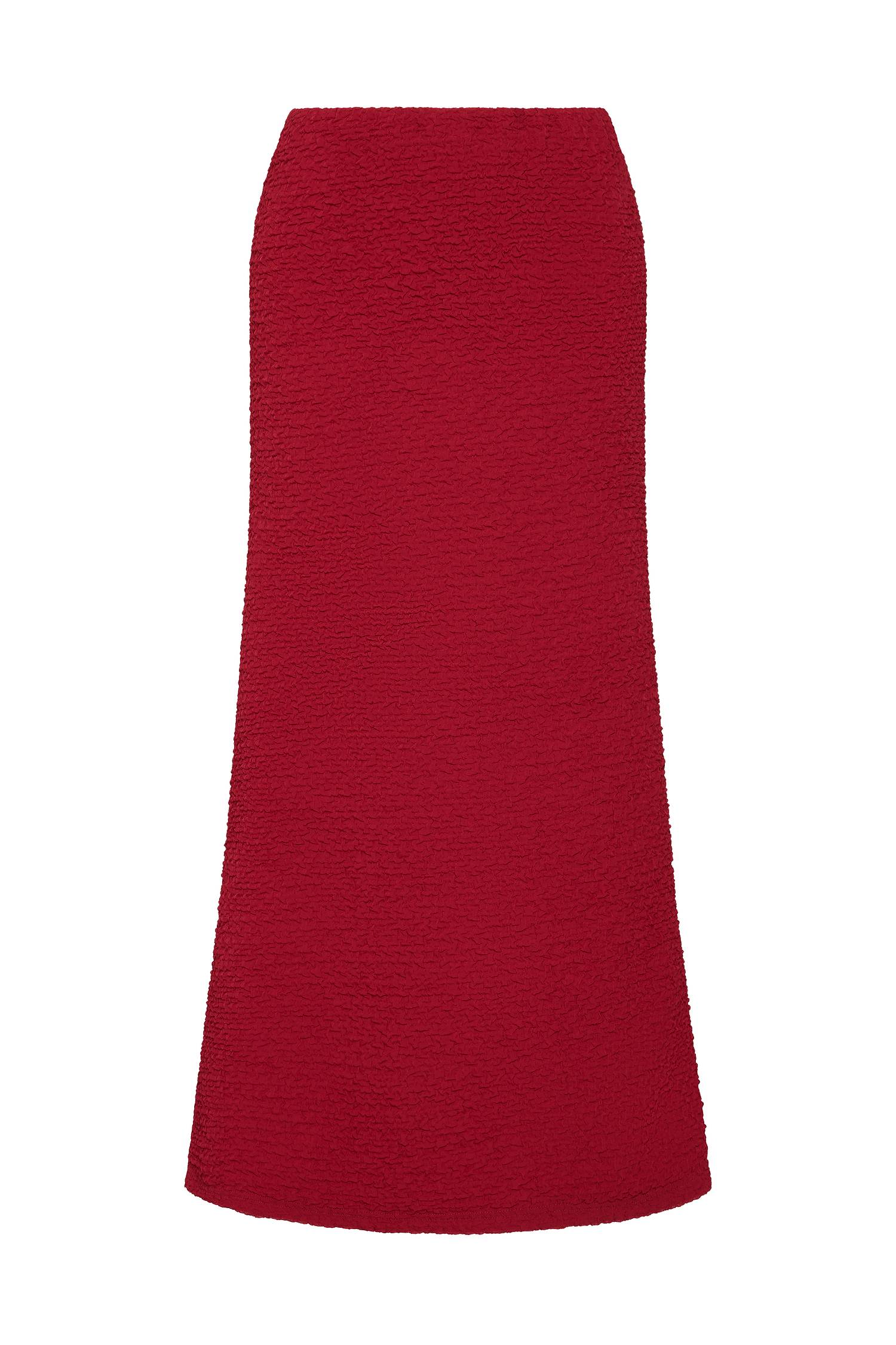 Textured Maxi Skirt | Deep Red