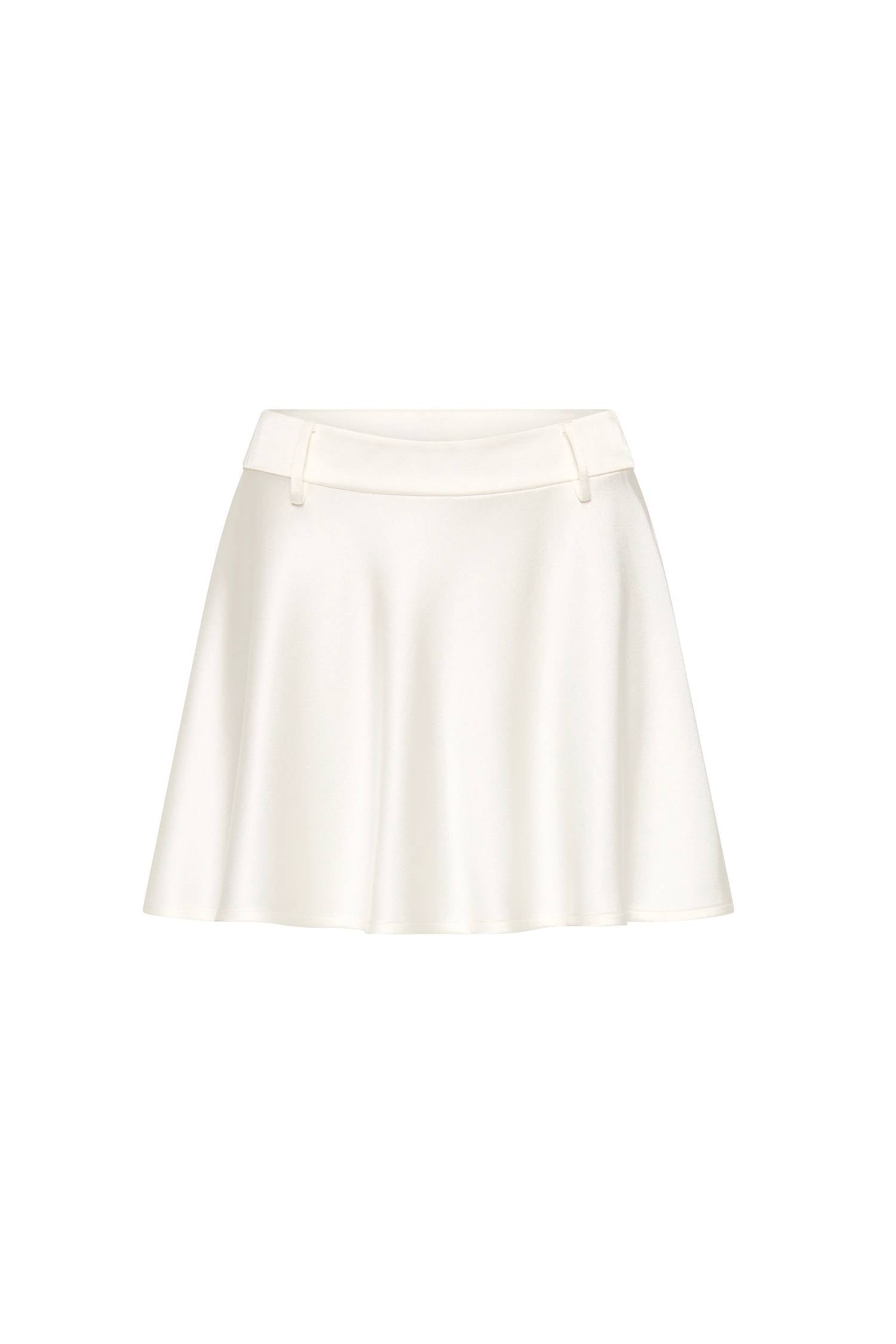 Bias Mini Skirt | Ivory Satin