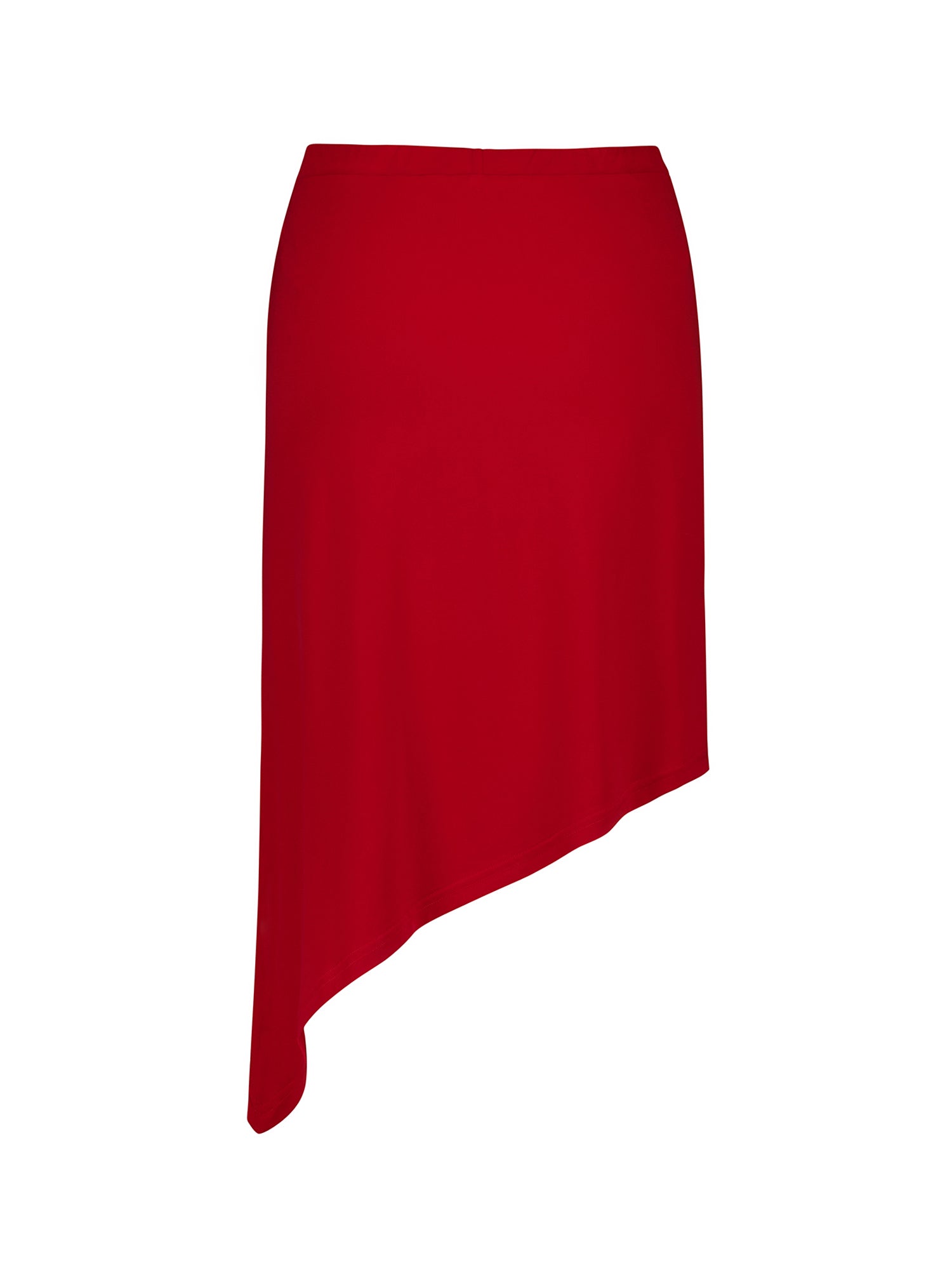 Asymmetric Midi Skirt | Cherry Red