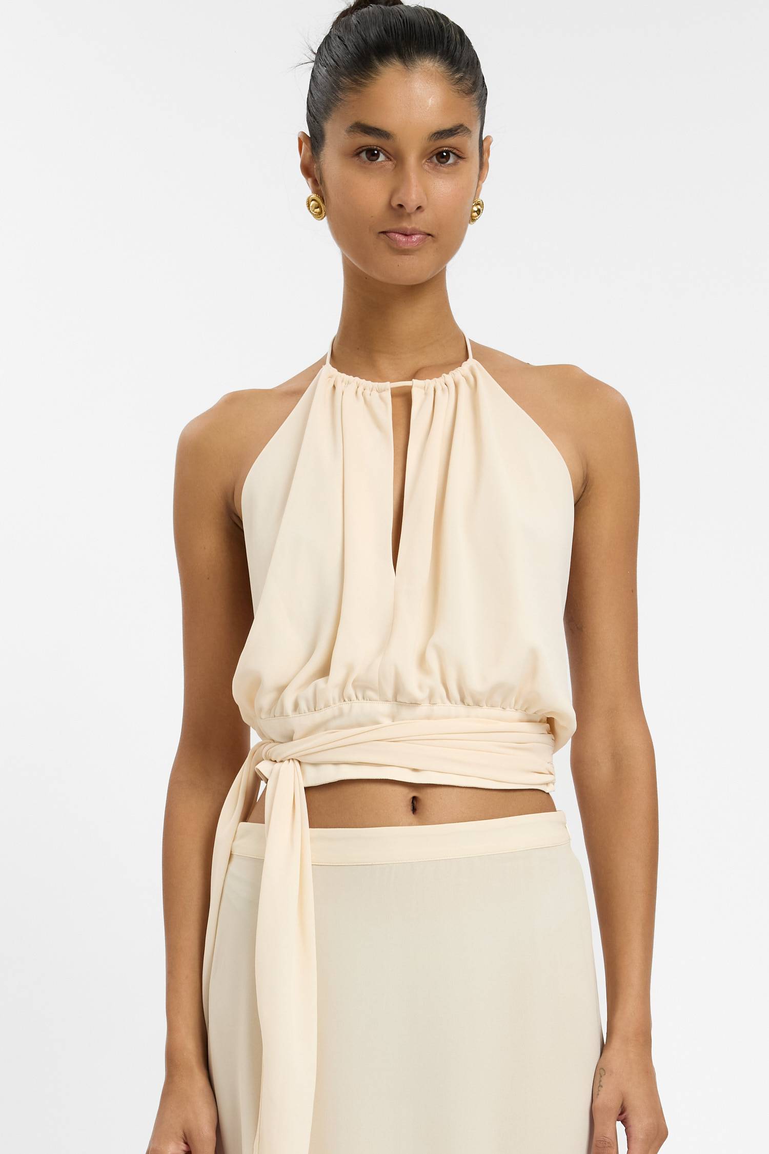 Draped Halter Top | Ivory