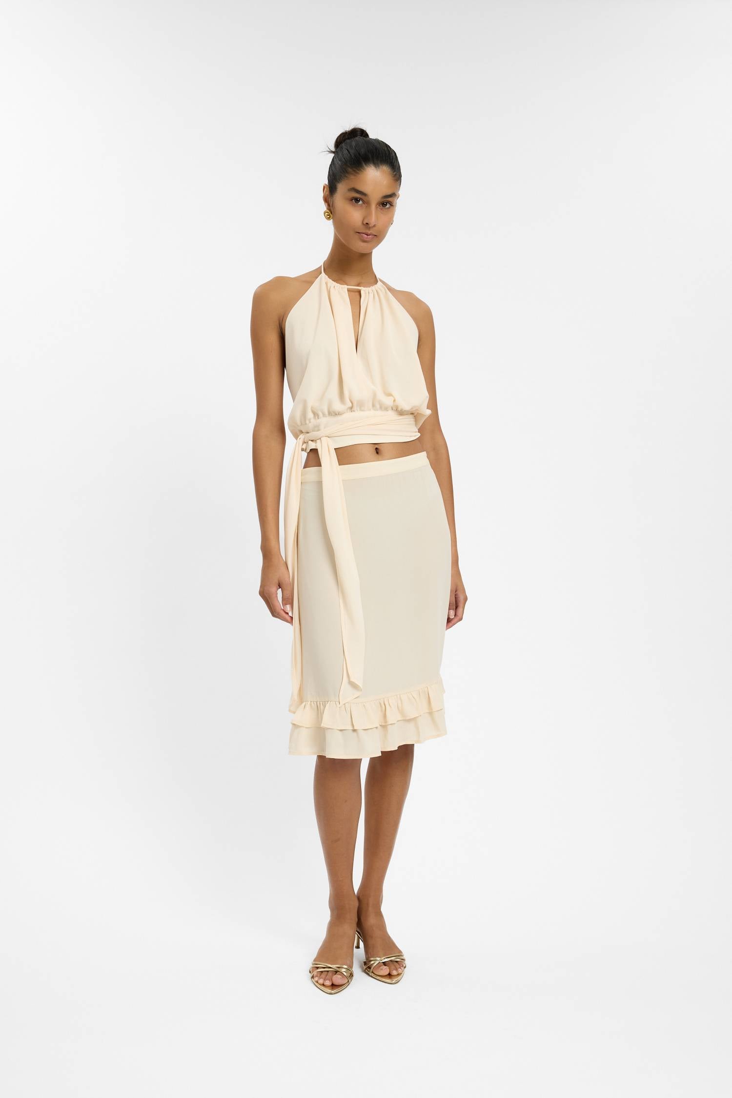 Frill Midi Skirt | Ivory