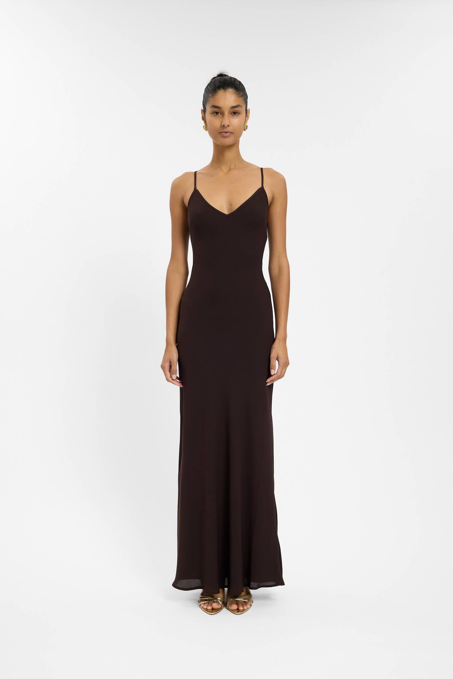 Georgette Maxi Dress | Chocolate