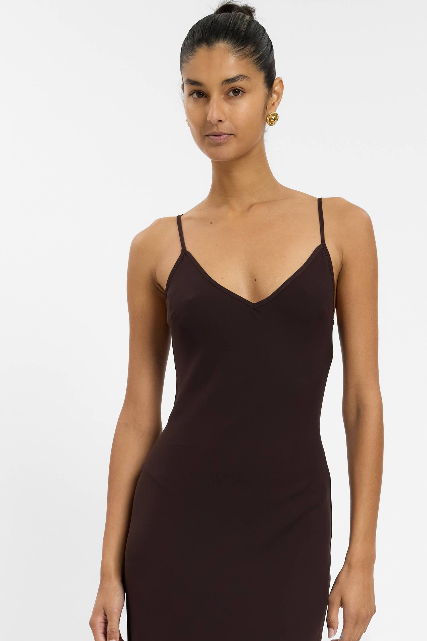 Georgette Maxi Dress | Chocolate WITH HARPER LU Georgette Maxi Dress | Chocolate WITH HARPER LU