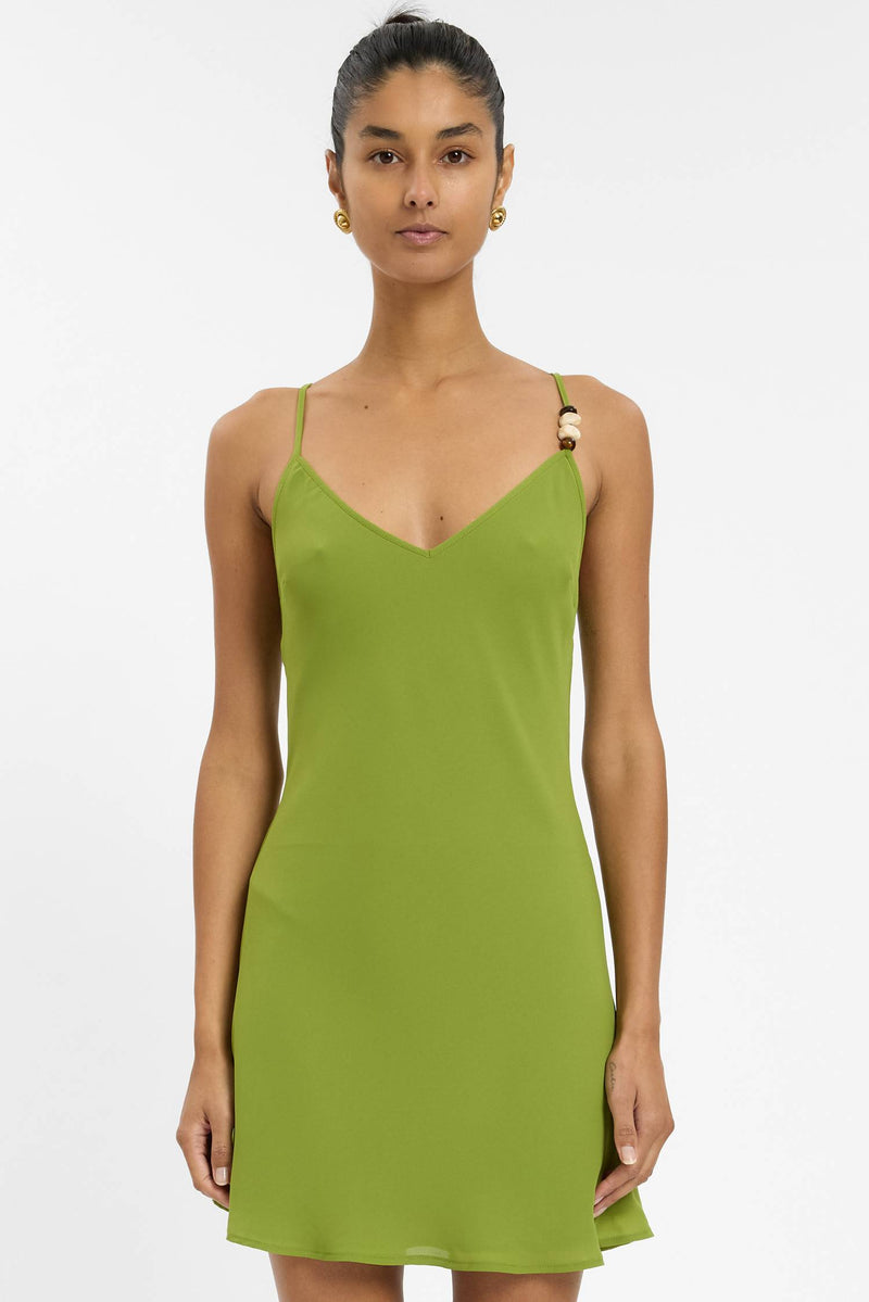 Georgette Mini Dress | Beaded Emerald