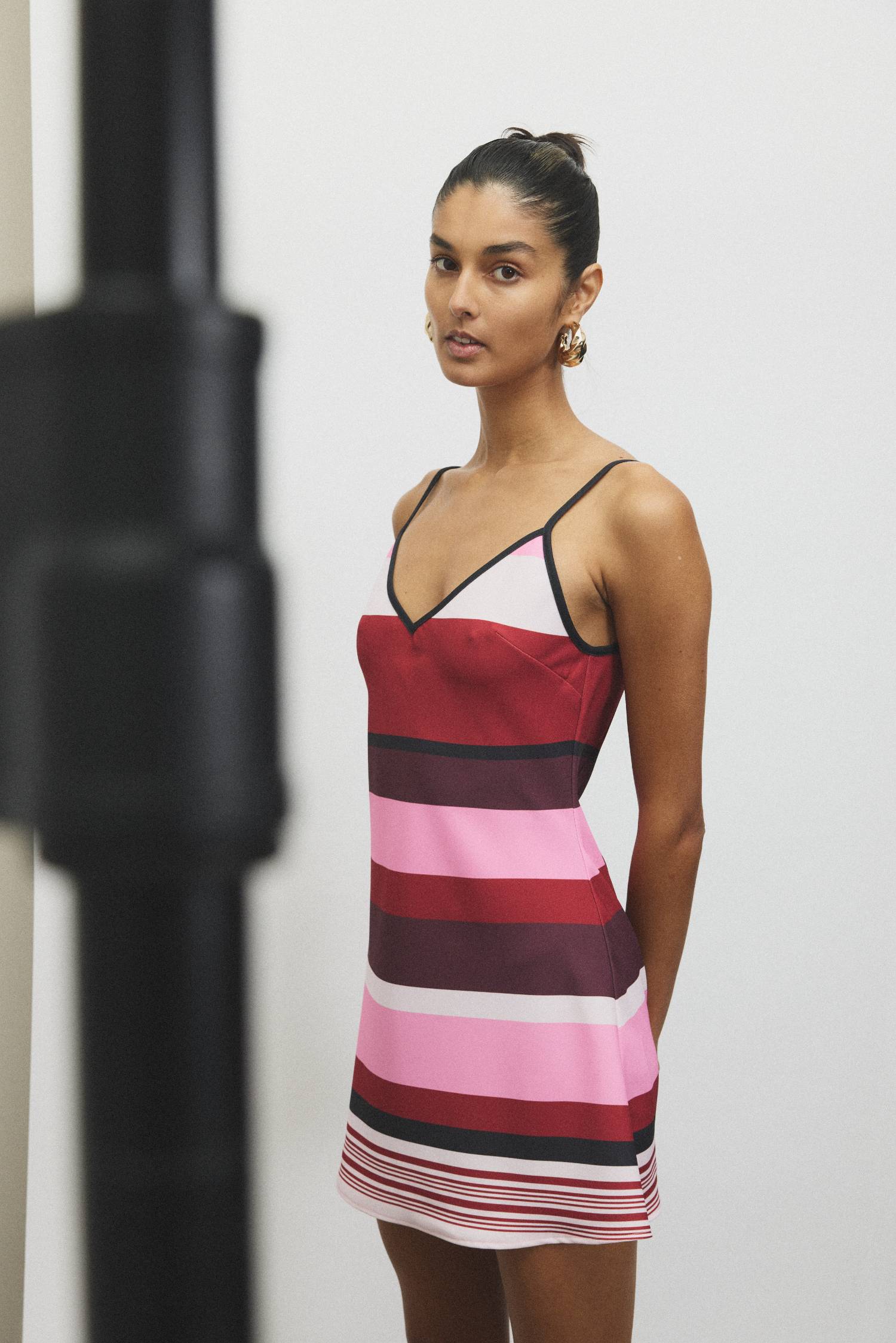 Bias Mini Dress | Fuchsia Stripe