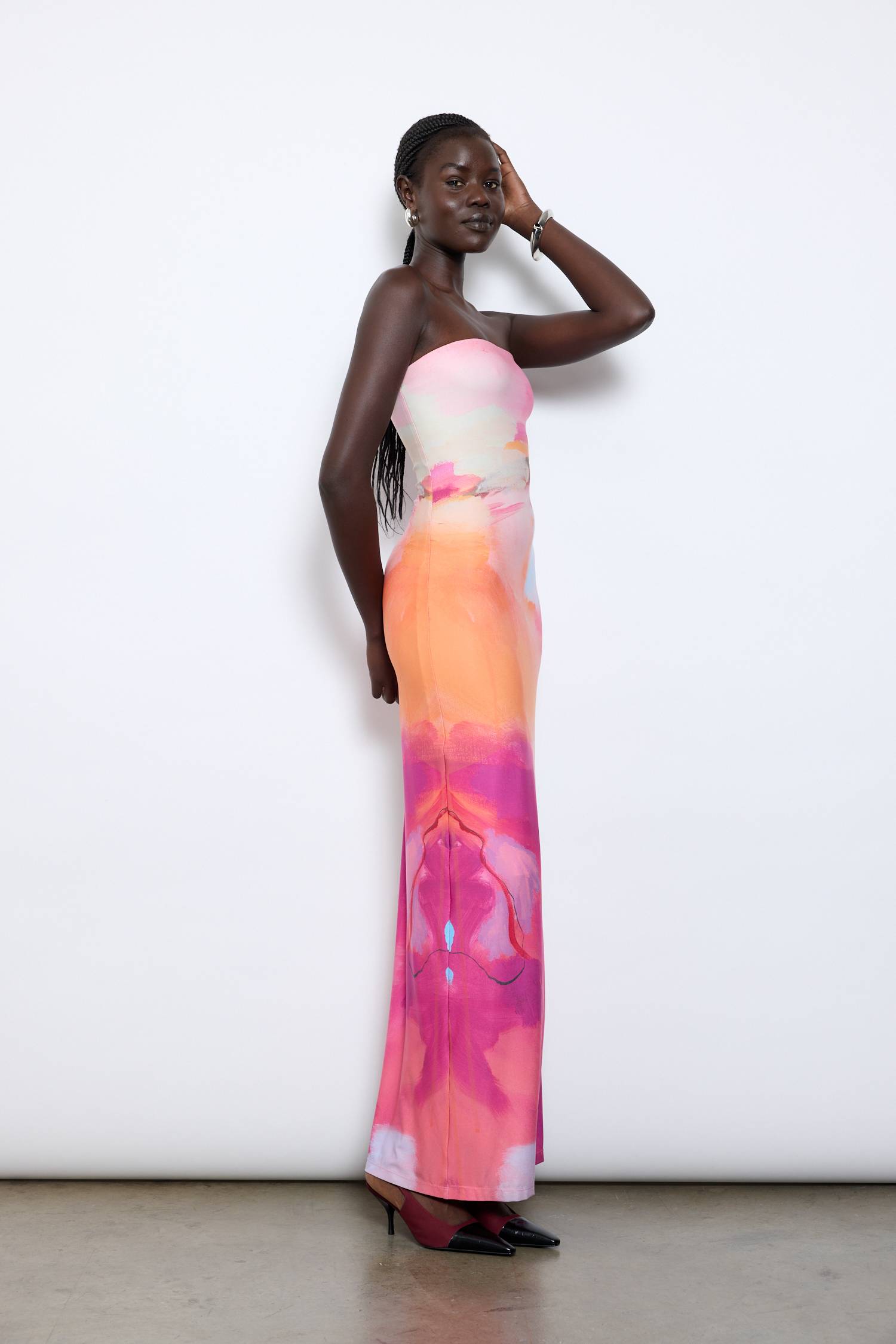 Strapless Slip Dress | Abstract Art
