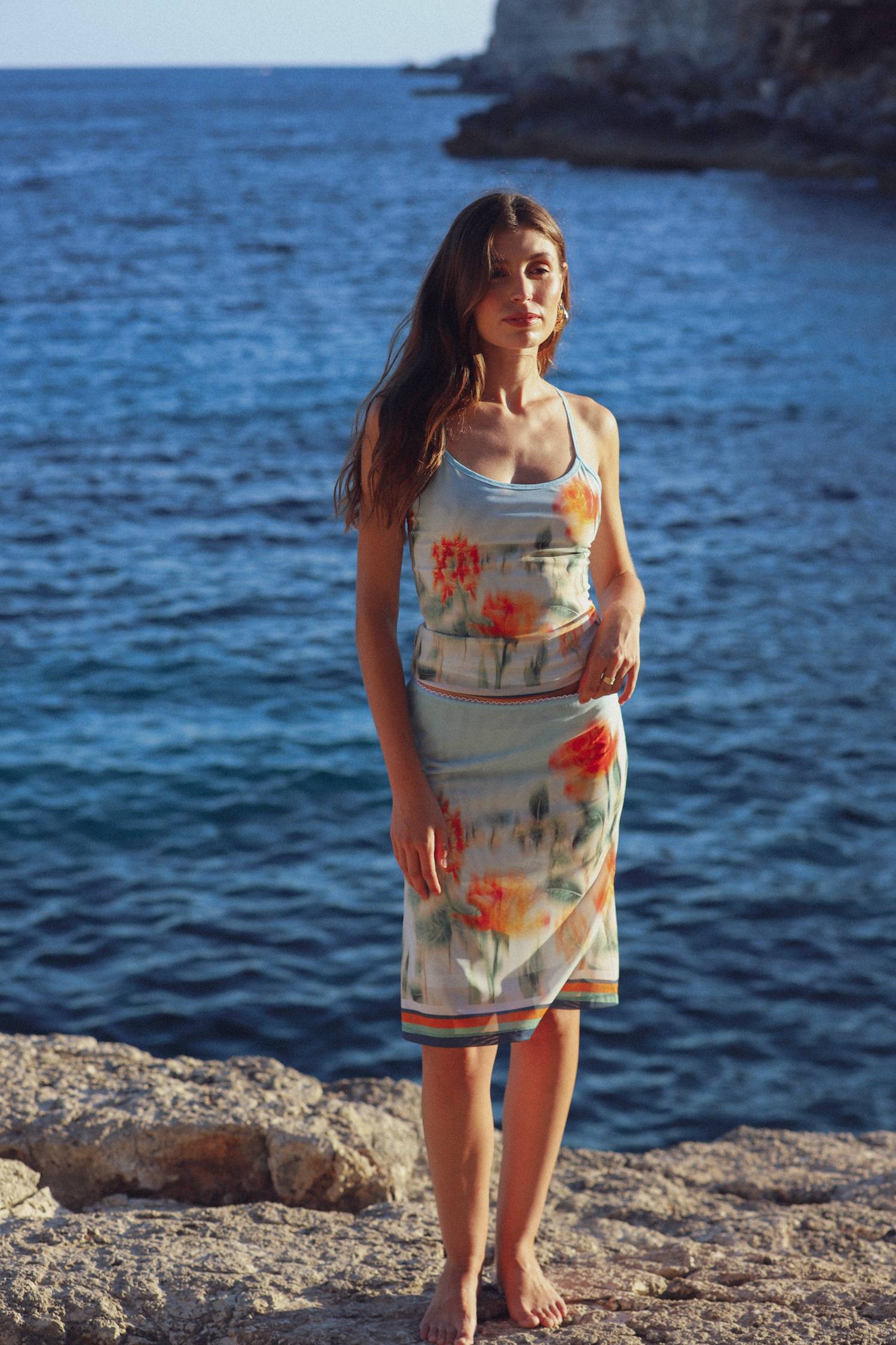 Midi Skirt | Mesh Baby Blue