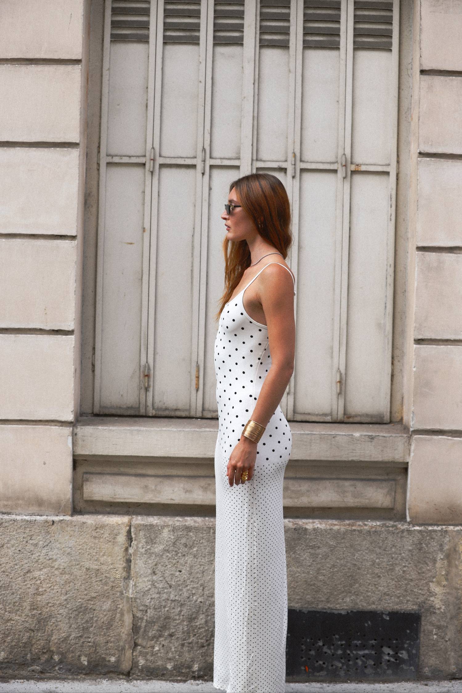 Slip Dress | Ivory Polka