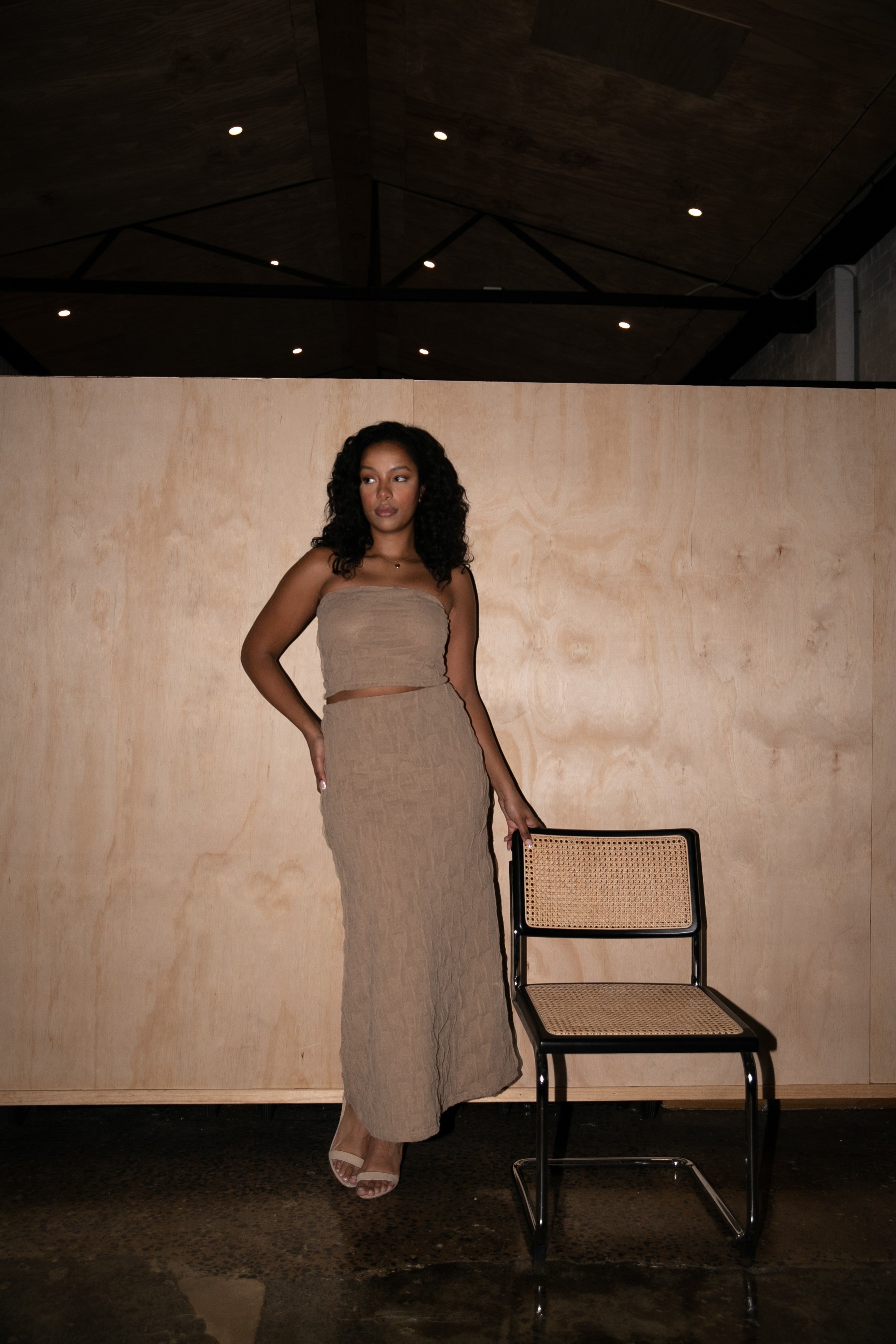 Textured Maxi Skirt | Sand