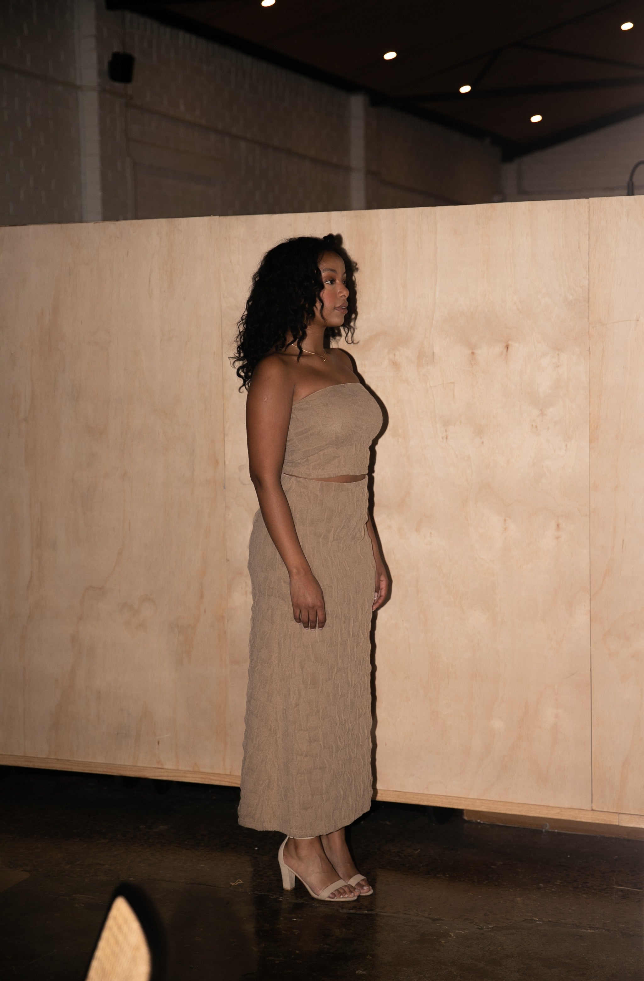 Textured Maxi Skirt | Sand