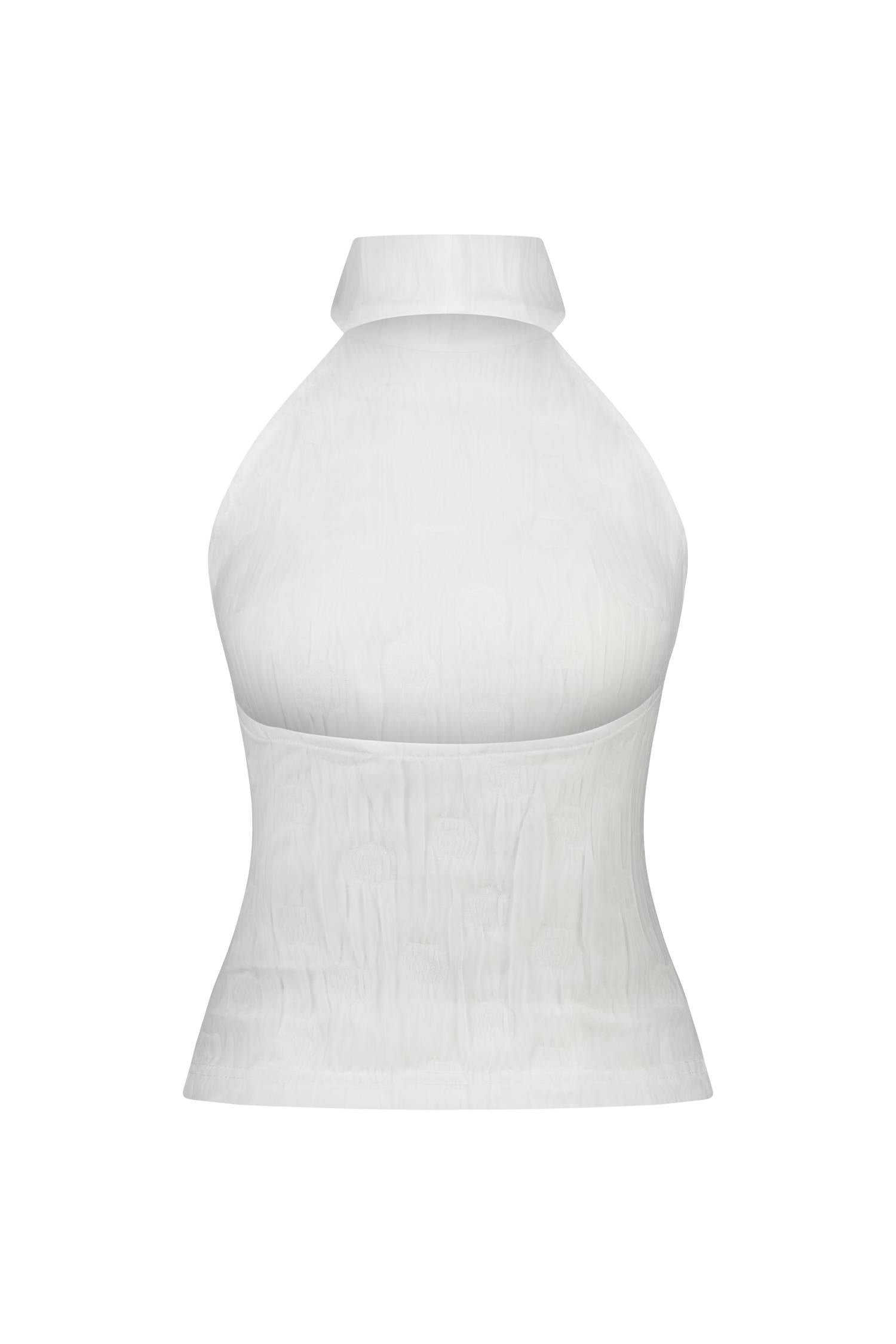 Textured Halter | White