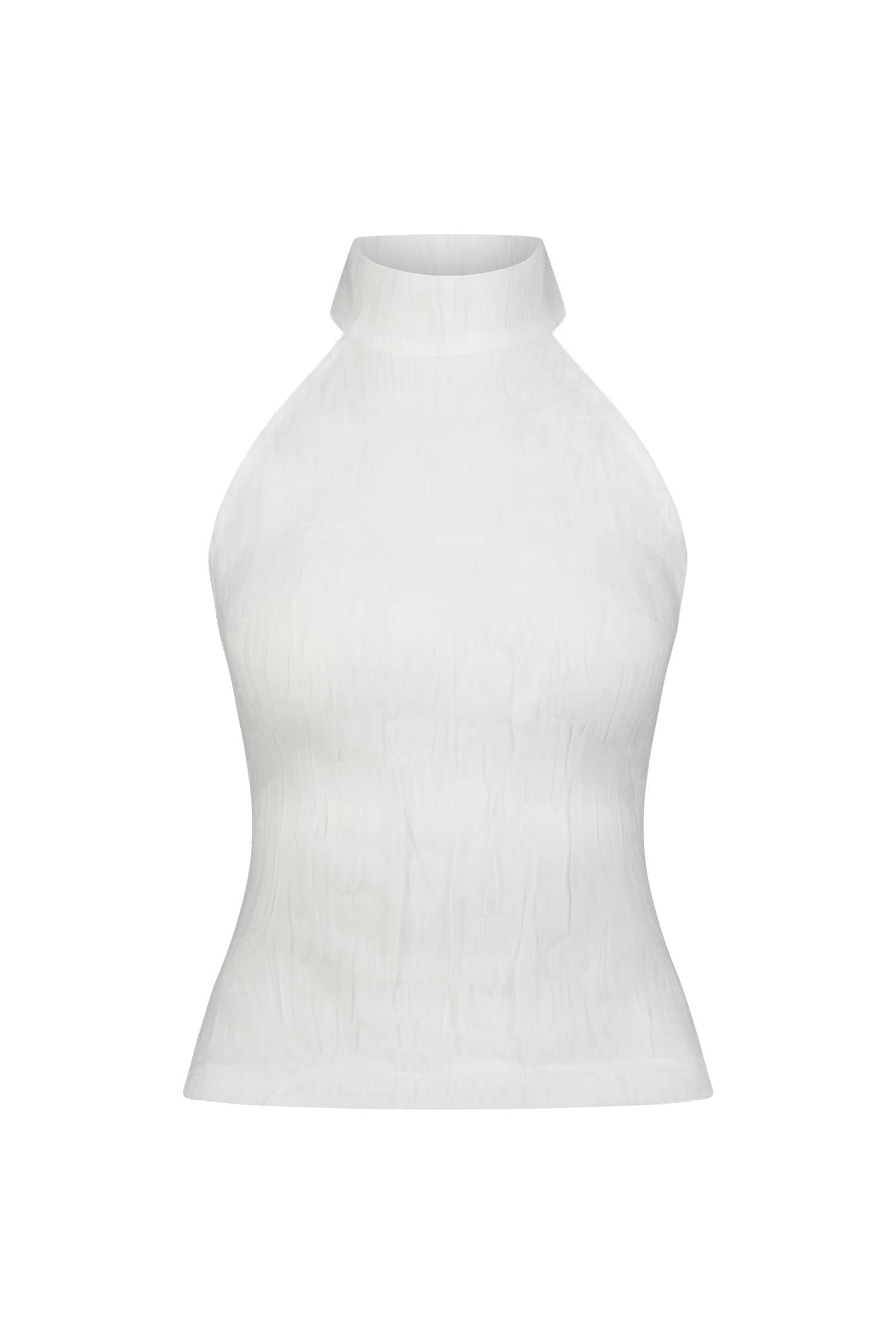 Textured Halter | White