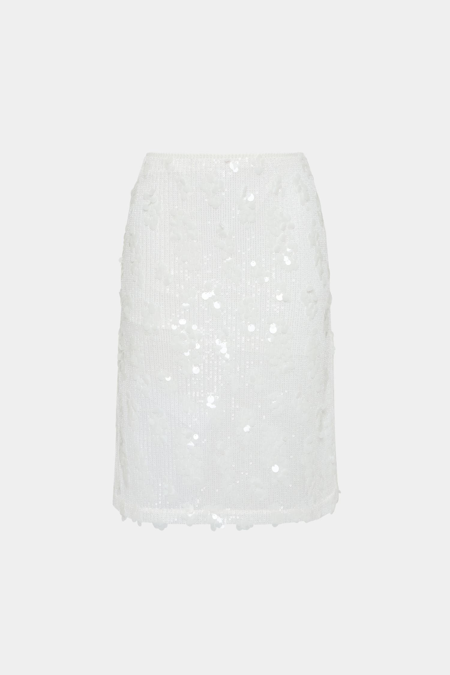 Midi Skirt | White Sequin