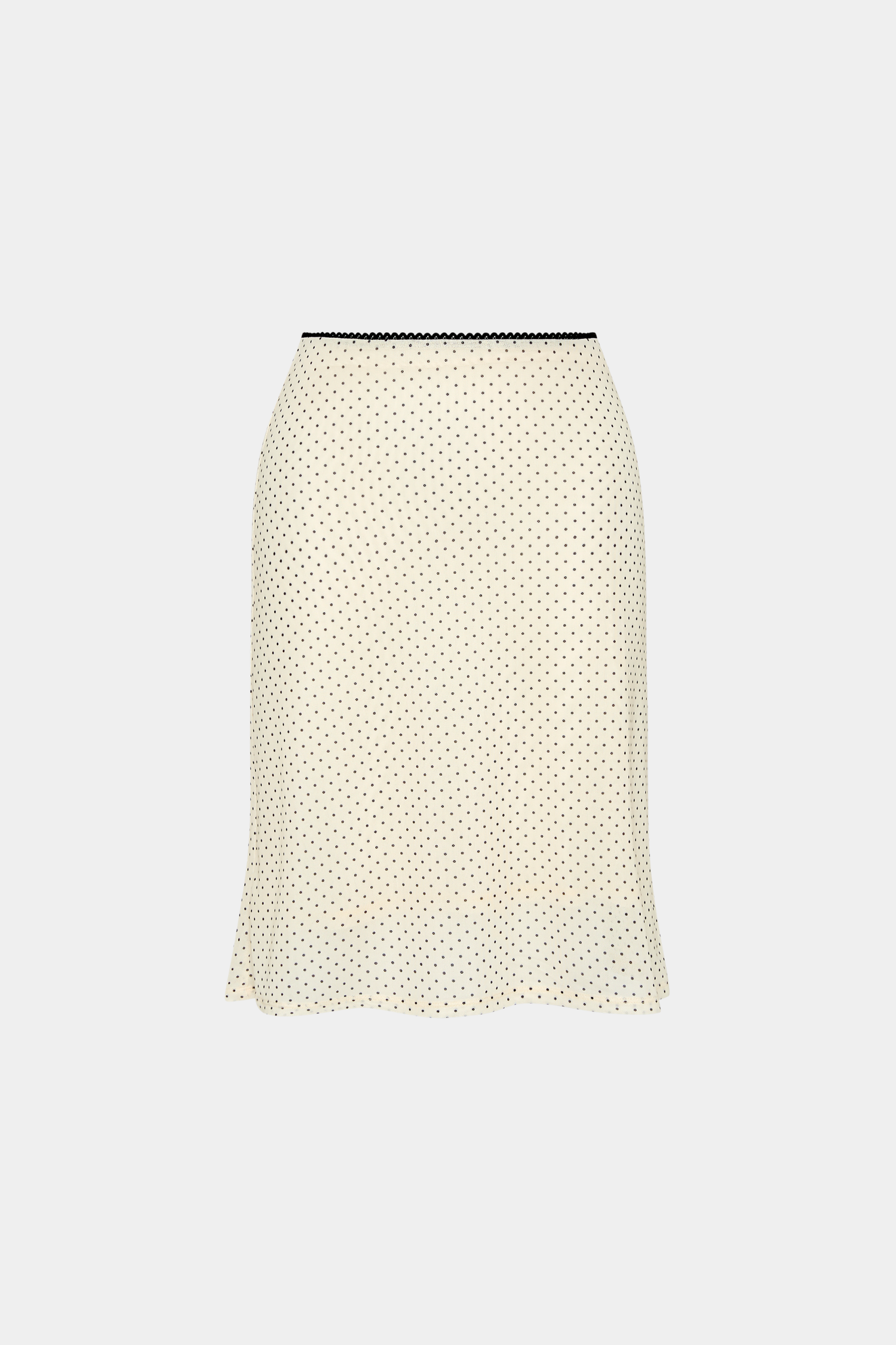 Midi Skirt | Mesh Ivory Polka