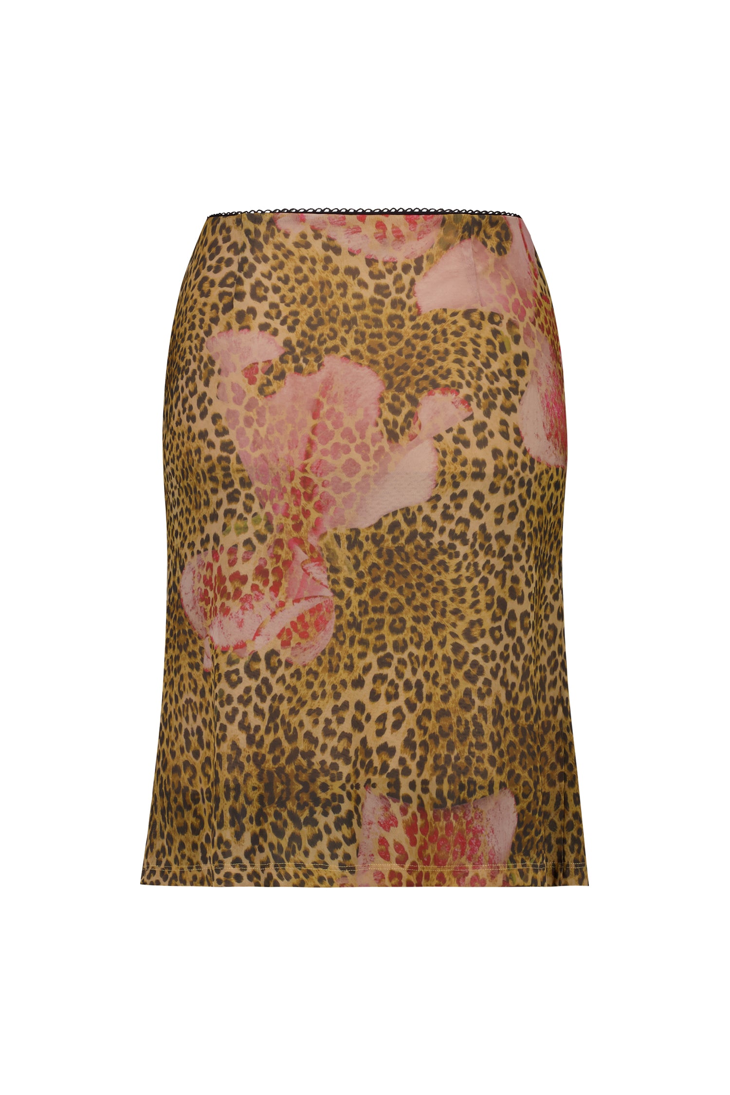 Midi Skirt Mesh Leopard