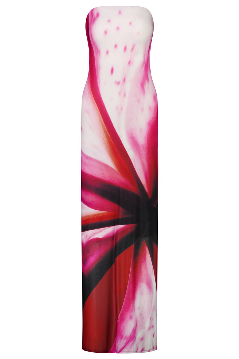 Strapless Slip Dress | Fuchsia Mosaic