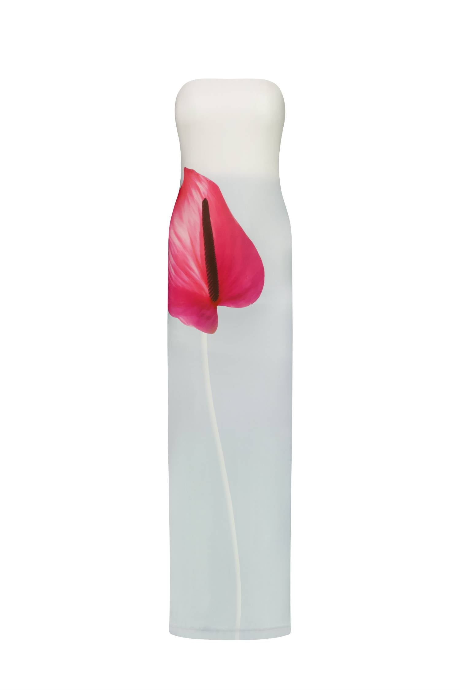 Strapless Slip Dress | Fuchsia Anthurium