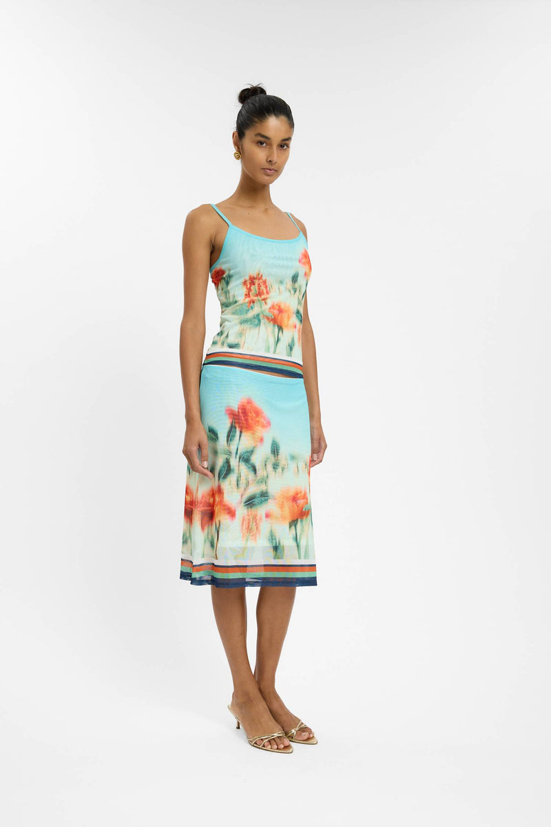 Midi Skirt | Mesh Baby Blue